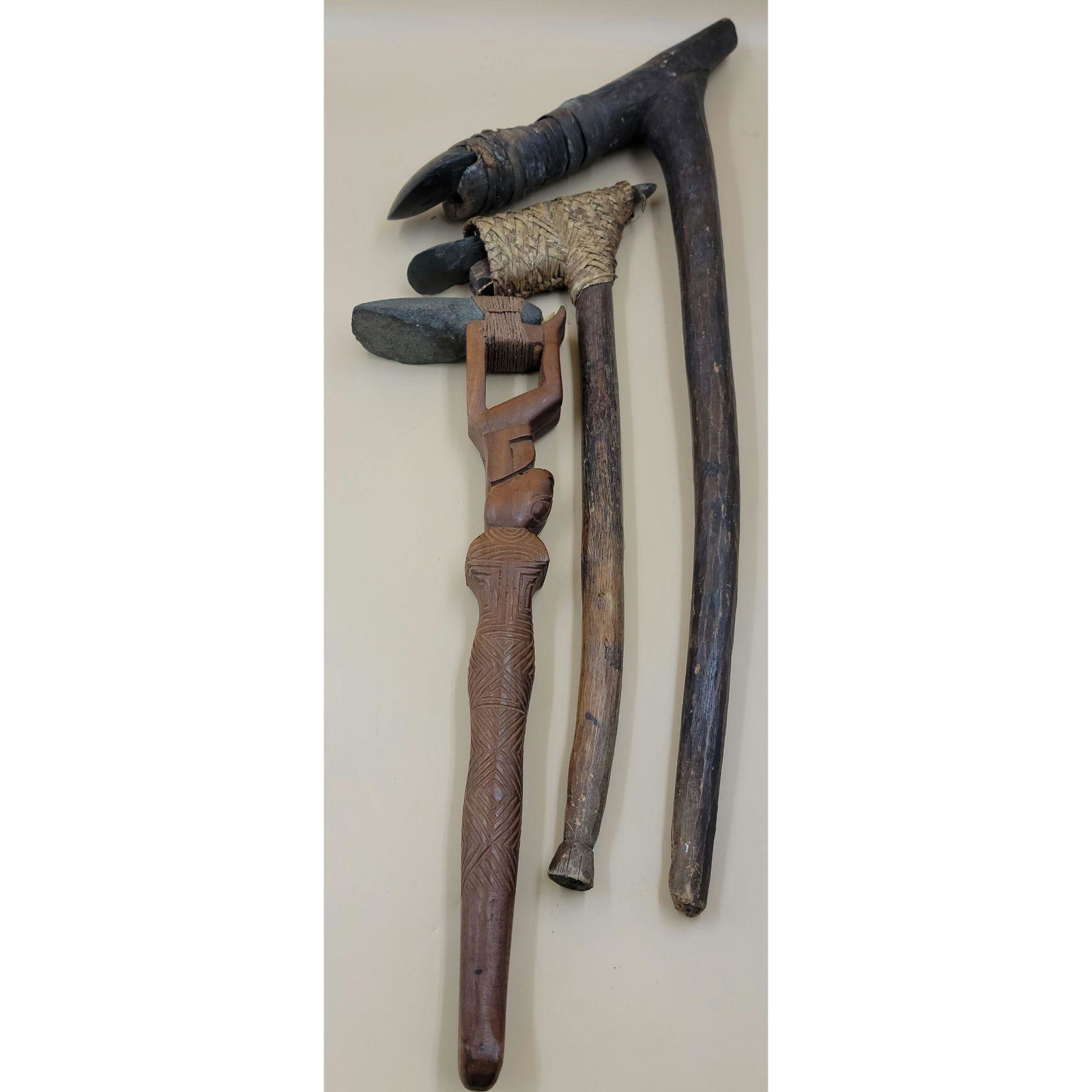 Lot Of 3 Stone Adze Tool "MAORI ADZE?" (1 of 20)