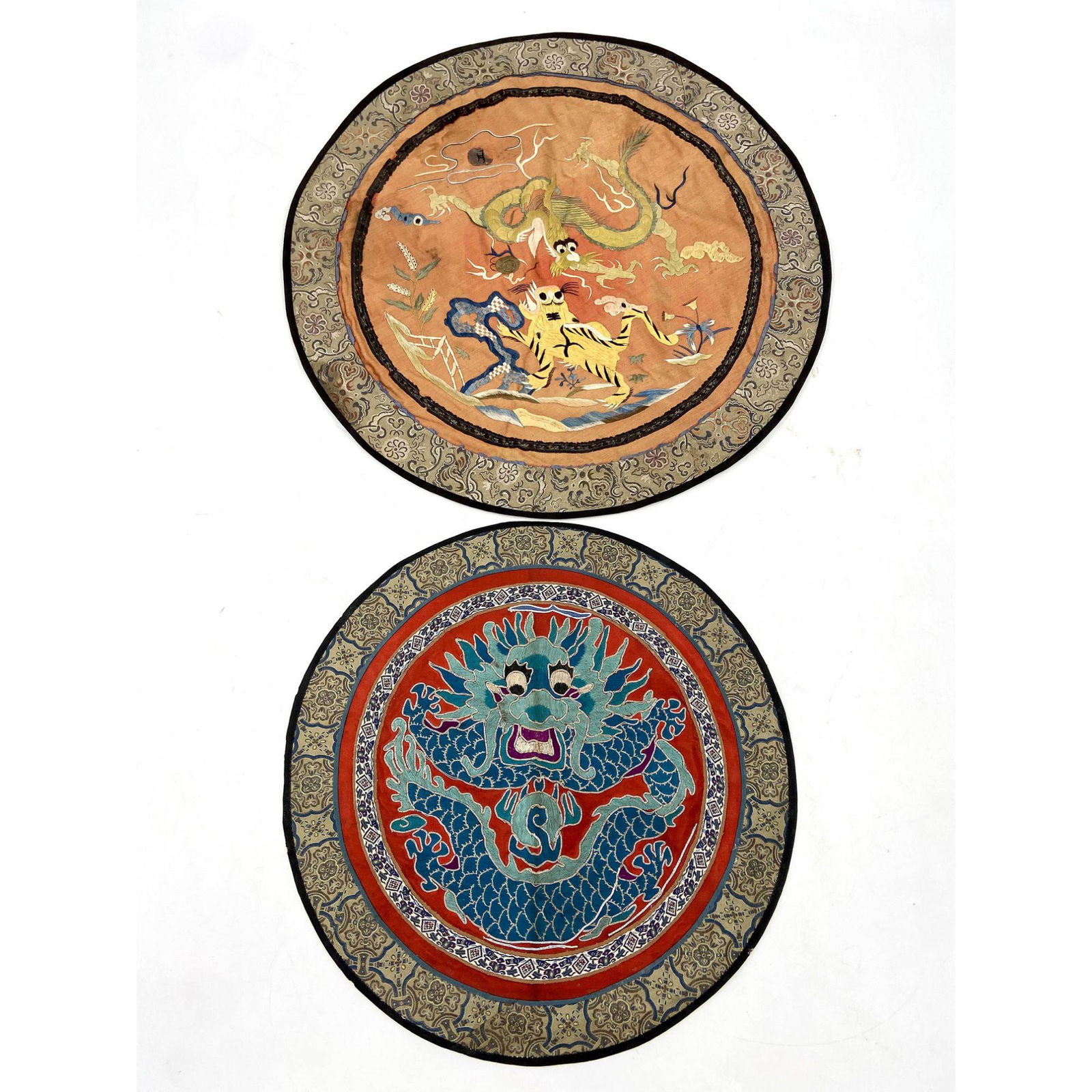 Two 19th Century Chinese Silk Textiles With Dragons (1 of 15)