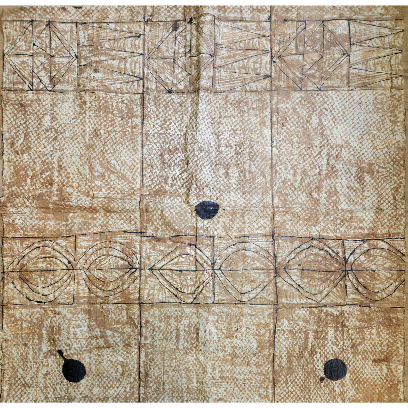 Antique South Pacific Tapa Bark Cloth Panel (1 of 5)