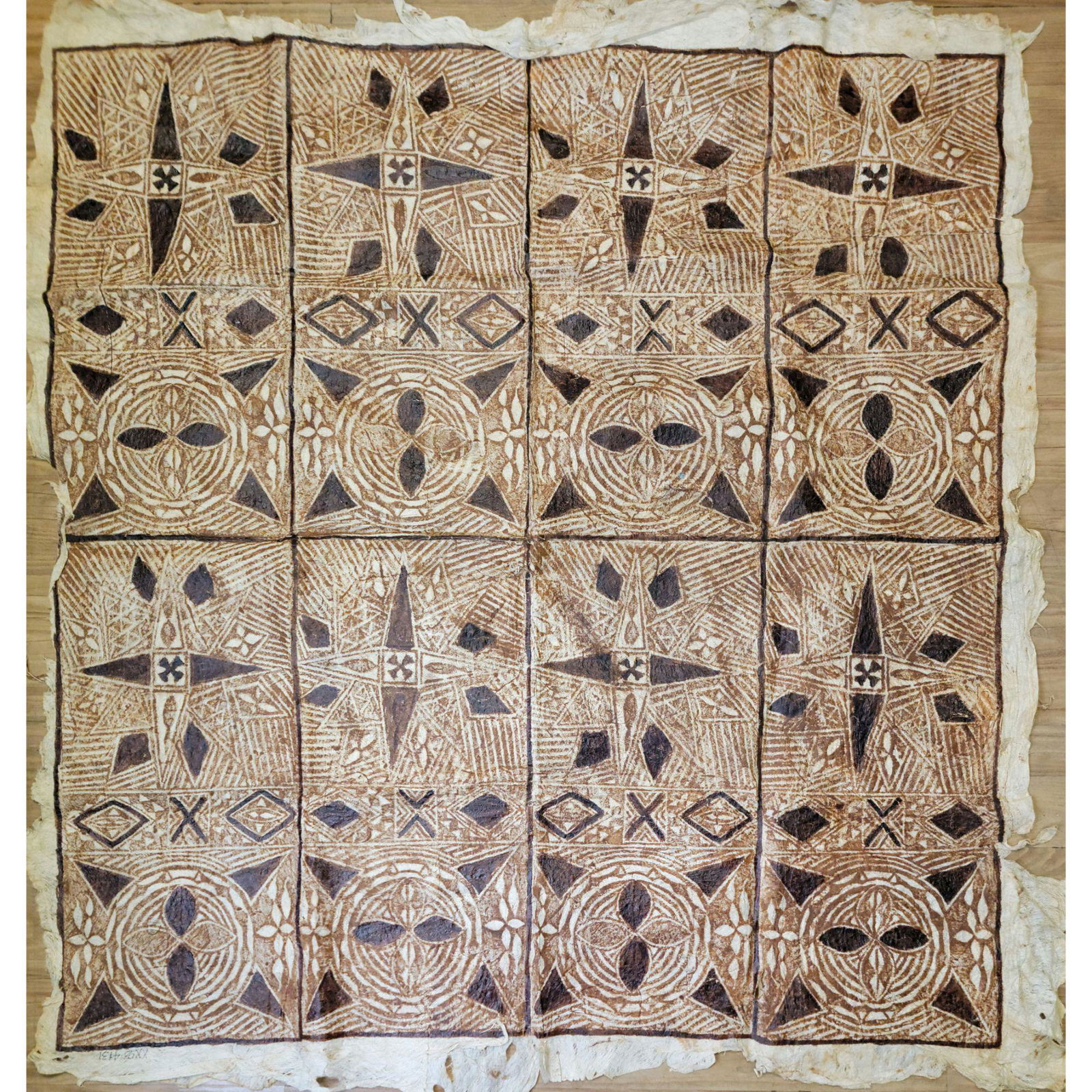 Antique South Pacific Tapa Bark Cloth Panel (1 of 5)