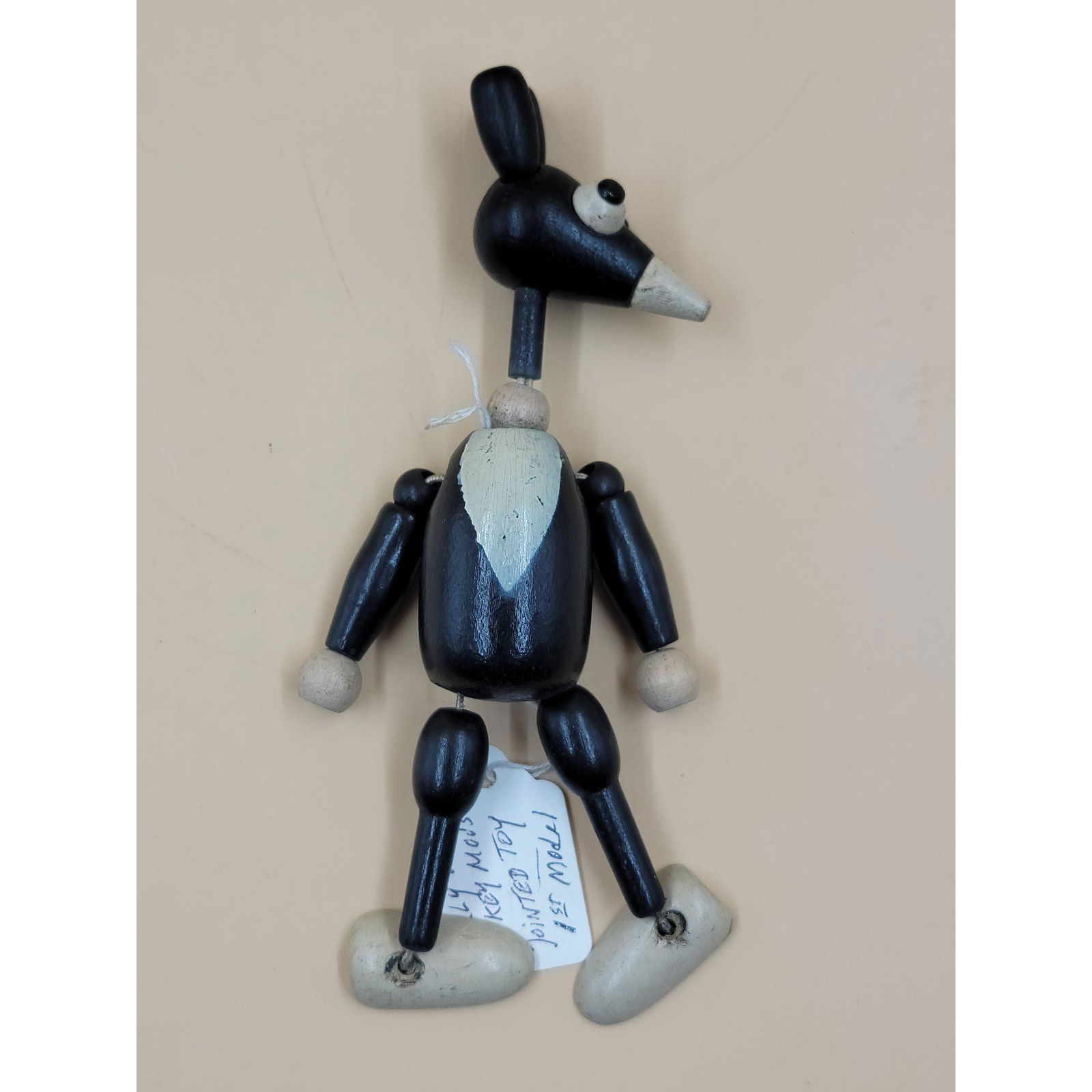Early Painted  & Jointed Wooden Mouse Toy 1st Model (1 of 7)