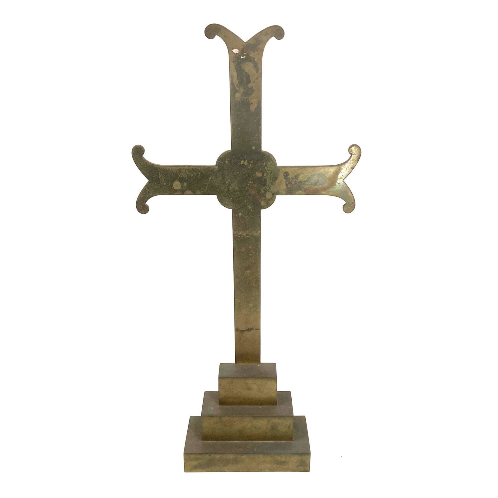 A Large Antique Bronze Altar Cross 19th c (1 of 9)