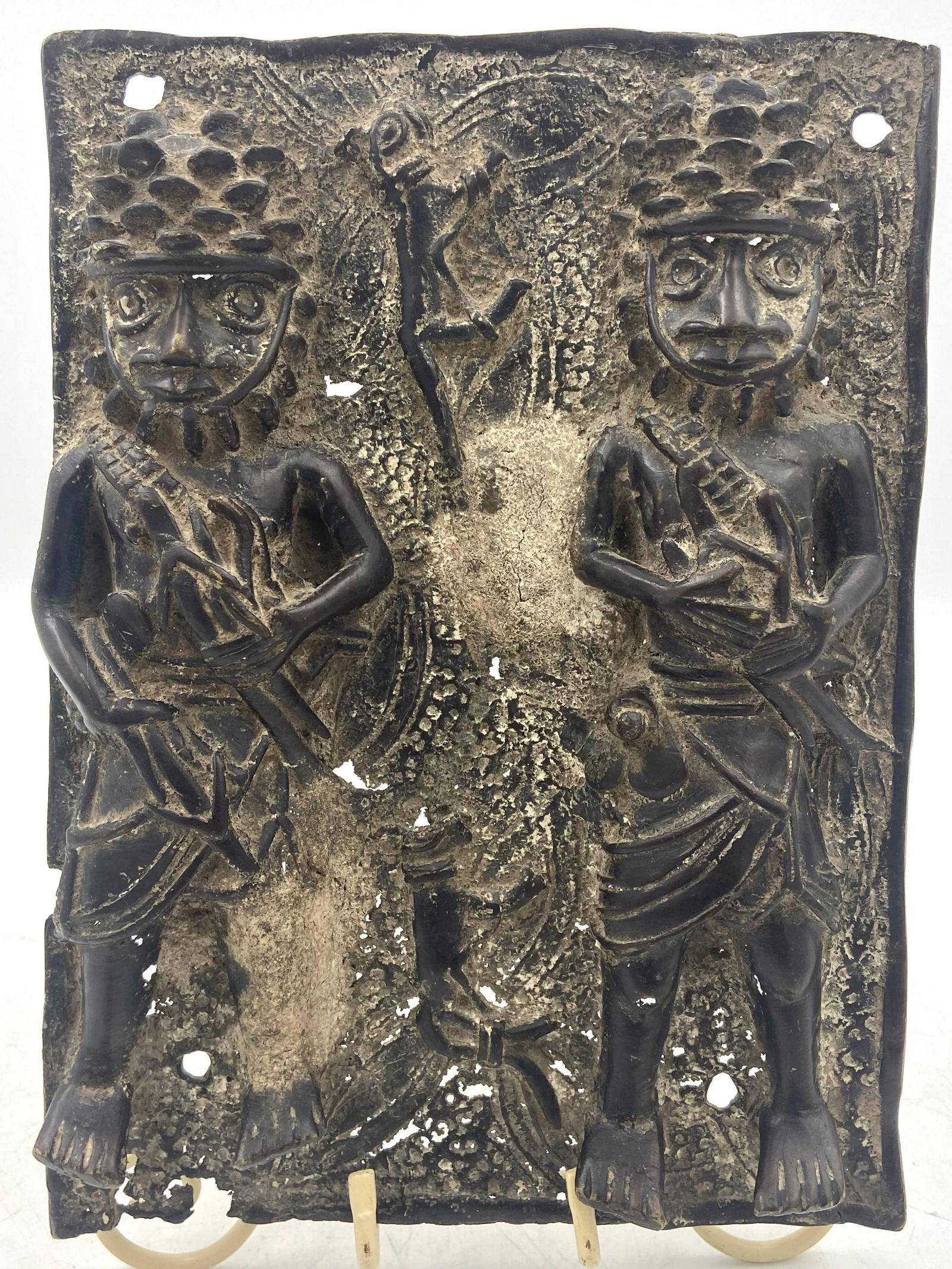 Antique African Benin Bronze Warrior Plaque (1 of 17)