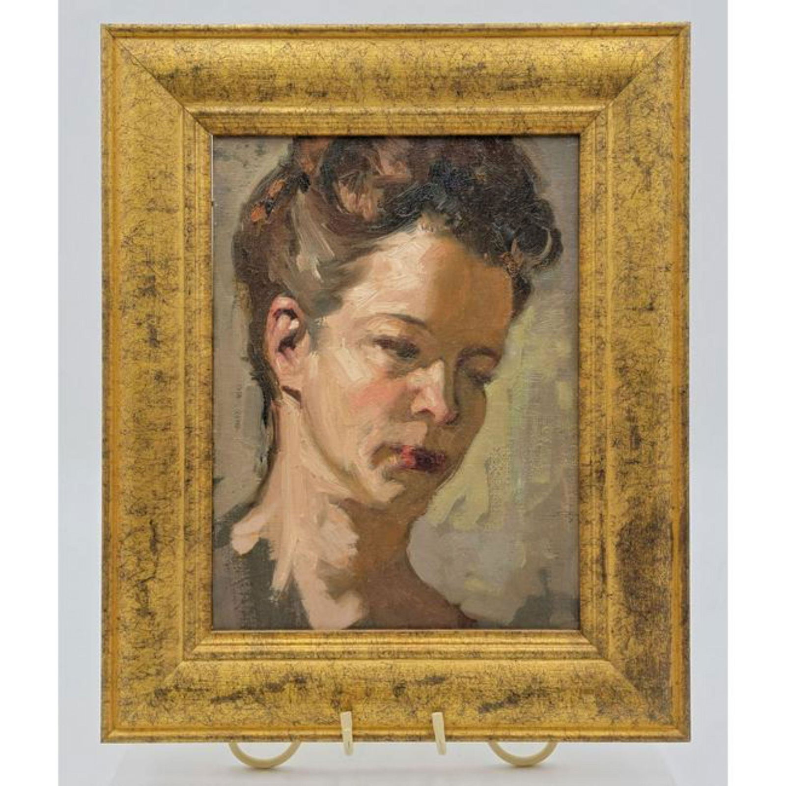 EDWARD LEONARD (1901-1968) O/B PORTRAIT PAINTING (1 of 7)