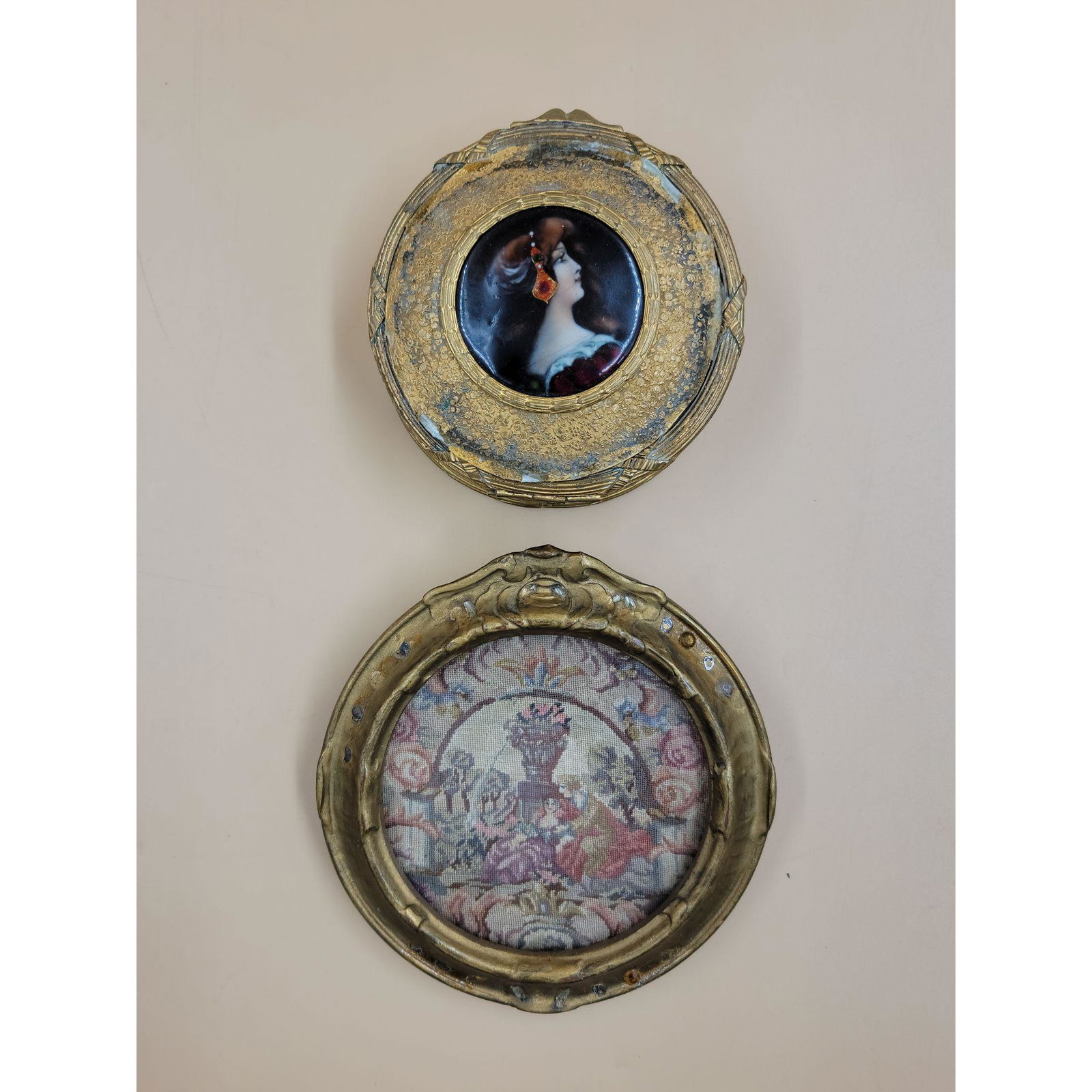 19thC Enameled Portrait Box & 18thC Tapestry Fragment (1 of 12)