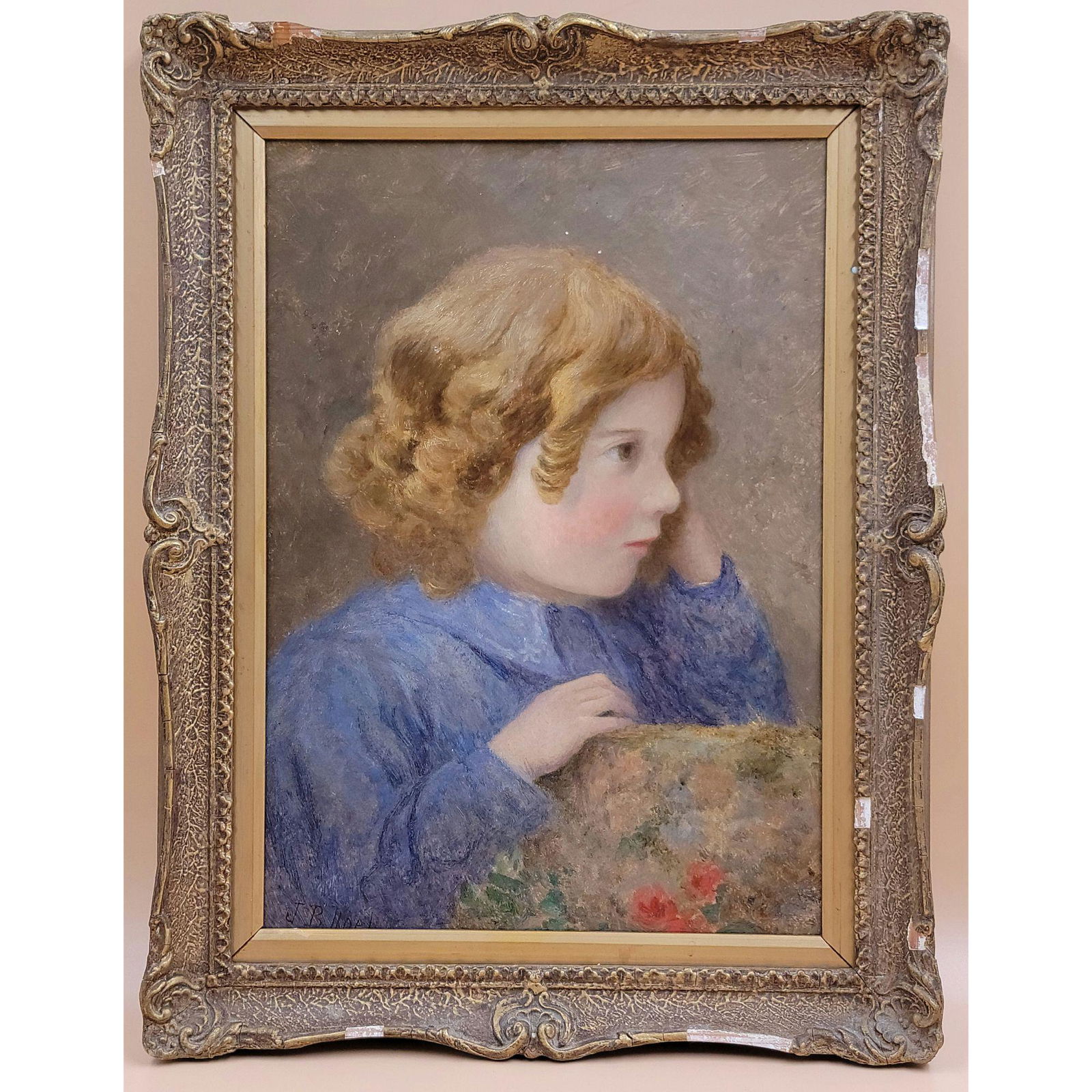 J.B Noel 1870-1927 Portrait Painting Of A Girl (1 of 8)