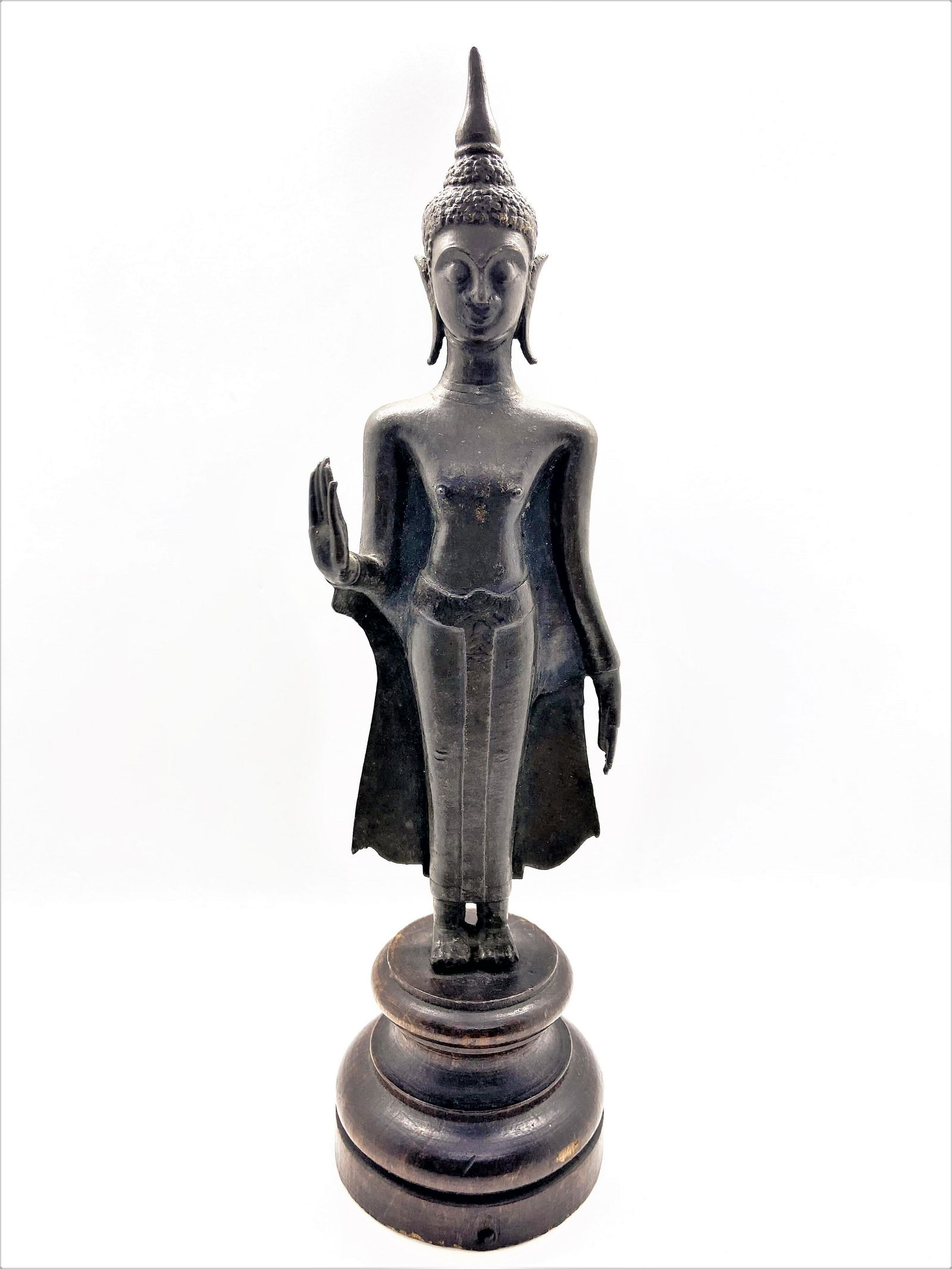 17-18th C Thai Bronze Buddha Traces Of Gilt Paint (1 of 18)