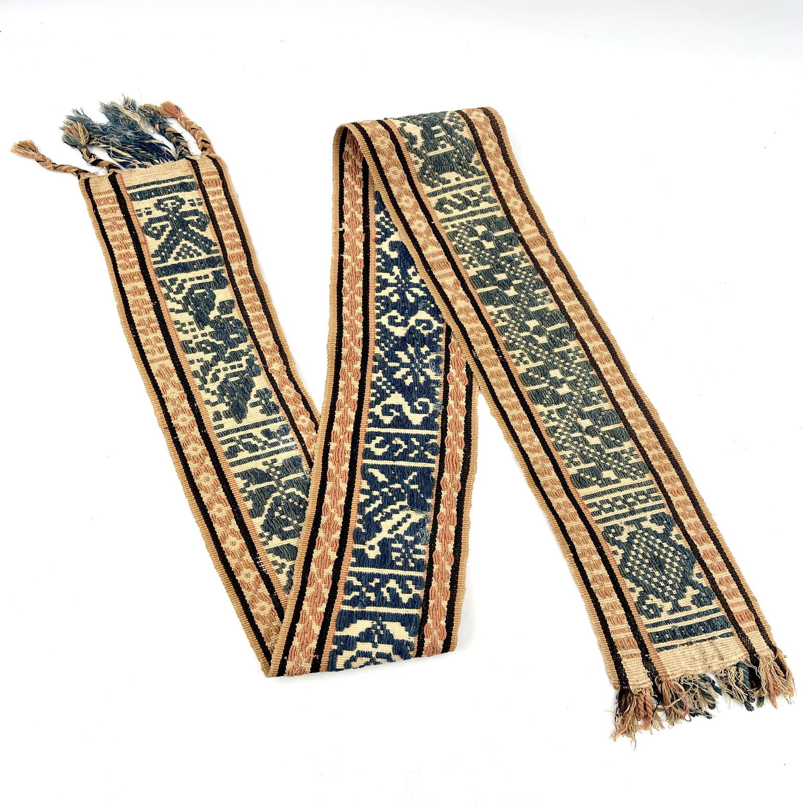 Pre-Columbian Inca Vegetable Dyed Textile Sash (1 of 7)