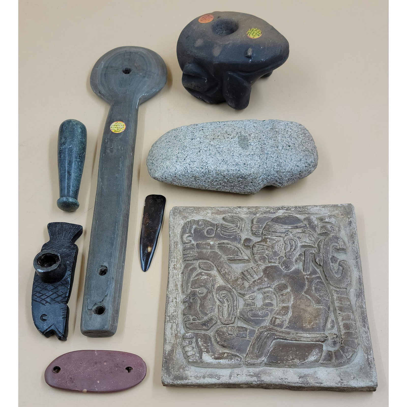 Lot Of  Native American Tools Spud Effigy Pipe Plus (1 of 15)