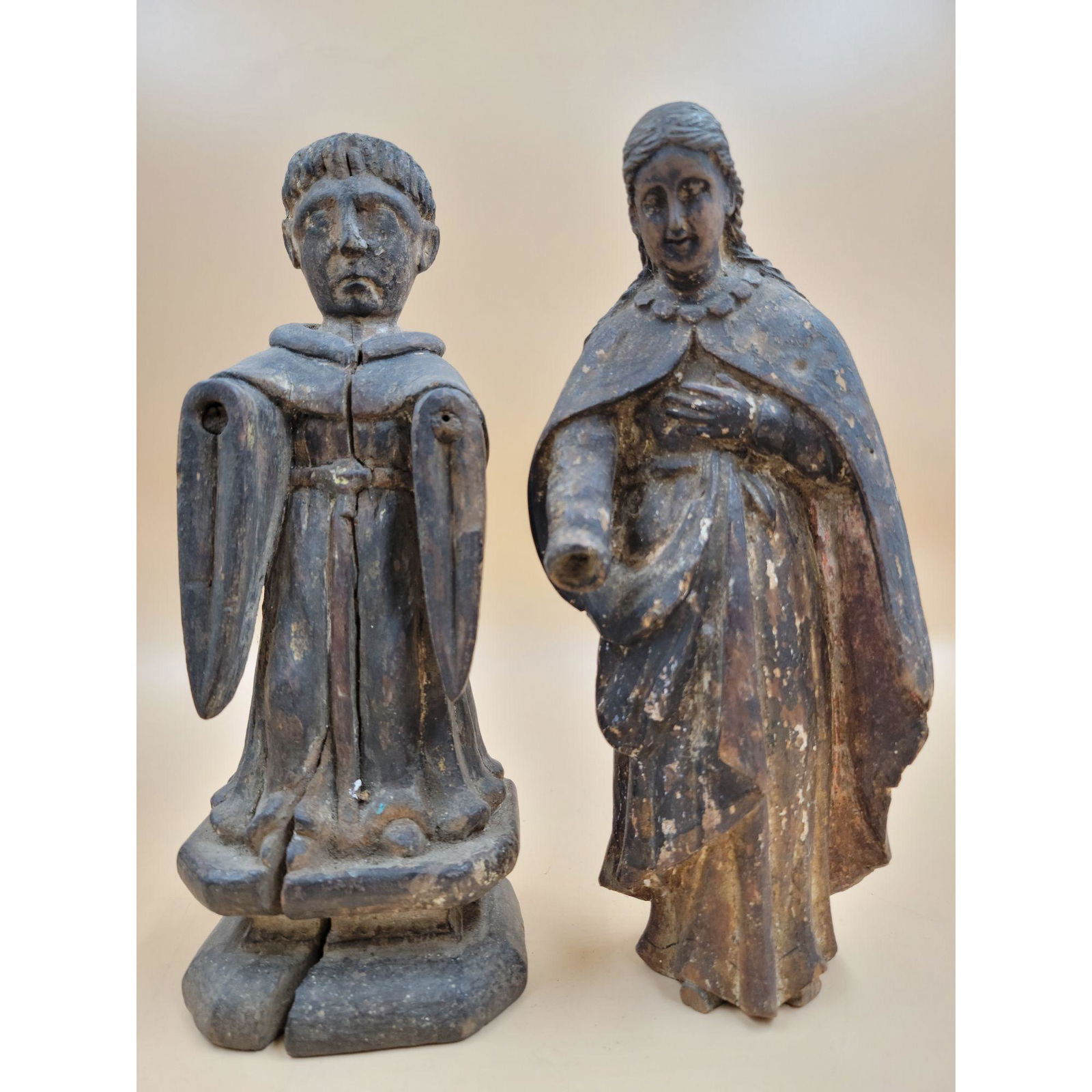 Lot Of 2 Antique Santos 18-19th C (1 of 17)