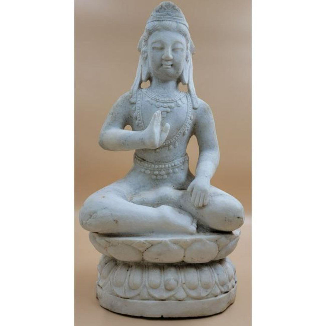 Early Antique Chinese Marble Seated Buddha 15-17 C ? (1 of 20)