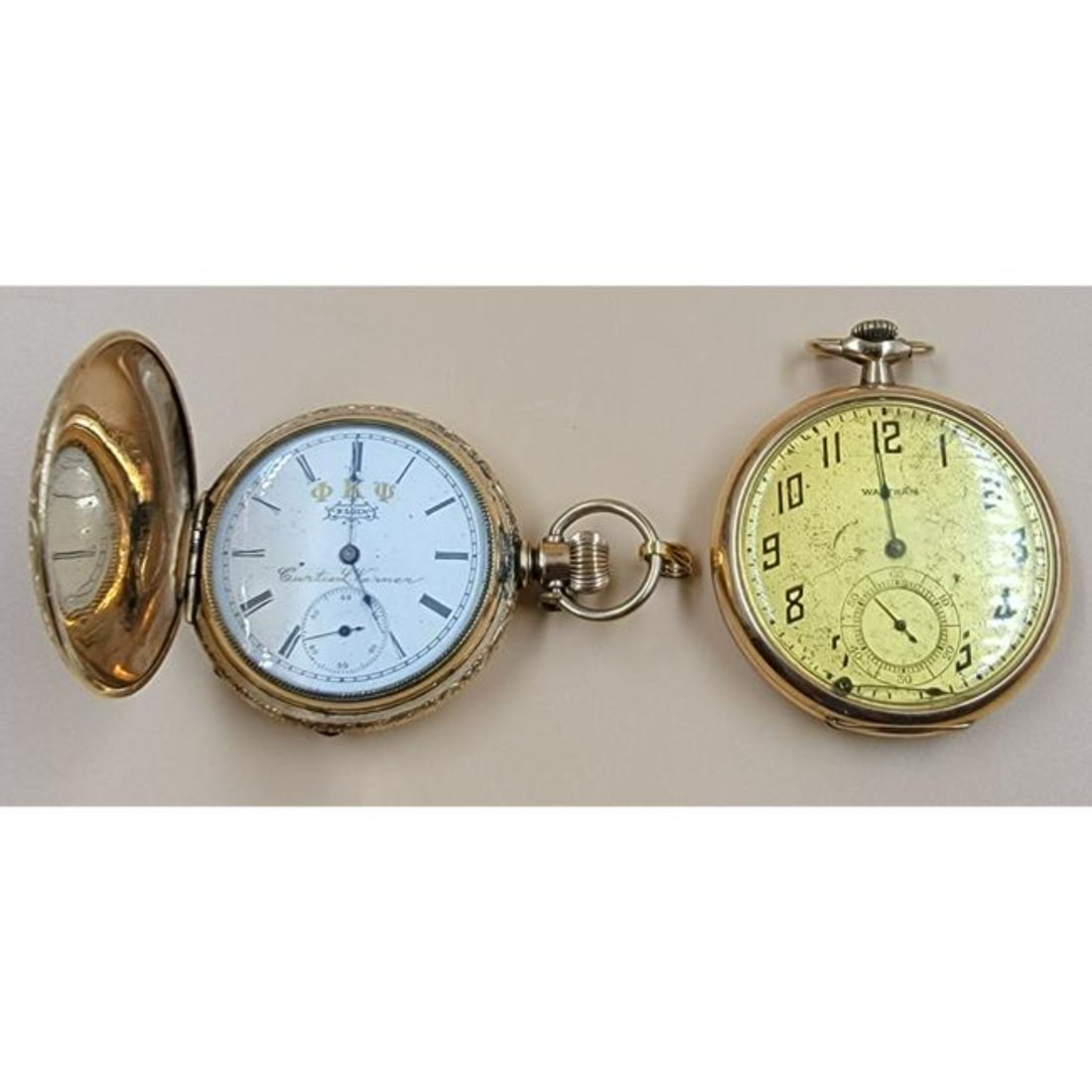Lot Of 2 Antique Pocket Watches Waltham & Elgin (1 of 16)