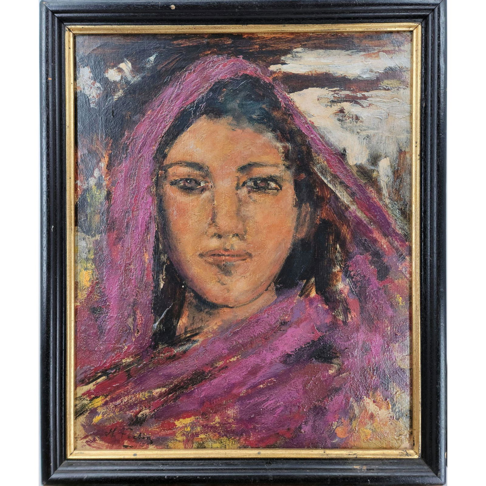 O/C Portrait Painting Attr. To Nicolai Fechin 1881-1955: ***We at RBFineArts can only attribute this work to Nicolai Fechin Russian / American Artist based upon the quality and the presence of a signature***. Additional photos available upon request. O/C Po