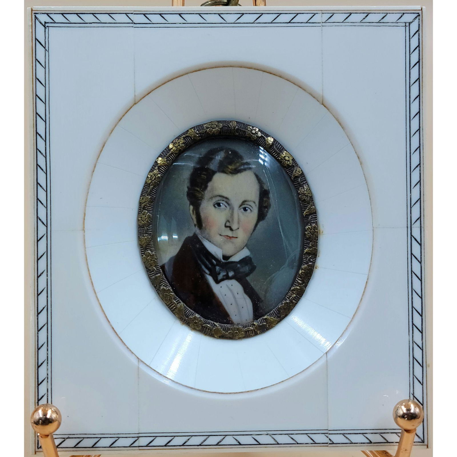 19th C Miniature Painting Of A Man (1 of 3)