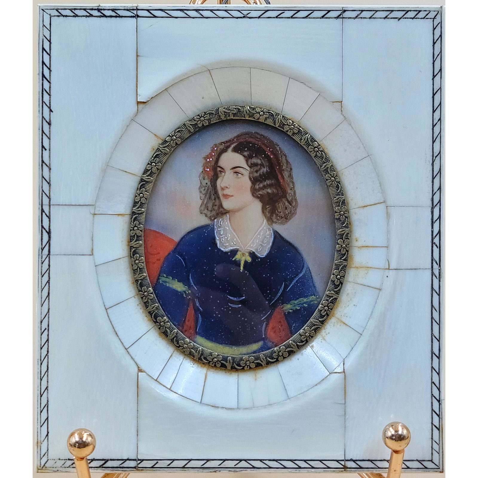19th C Miniature Painting Of A Victorian Lady (1 of 3)