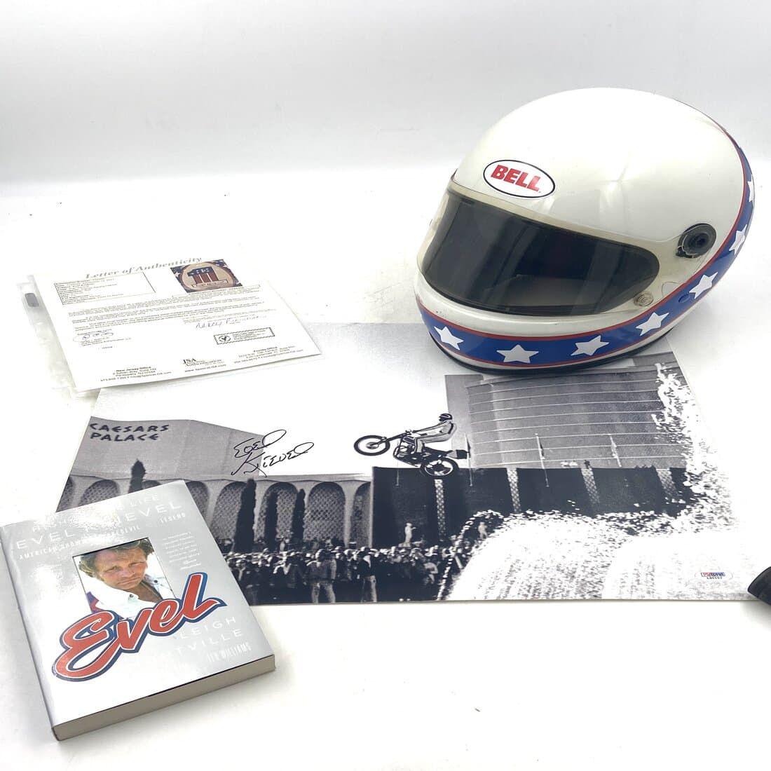 Evel Knievel Autographed Racing Helmet & Photo (1 of 12)