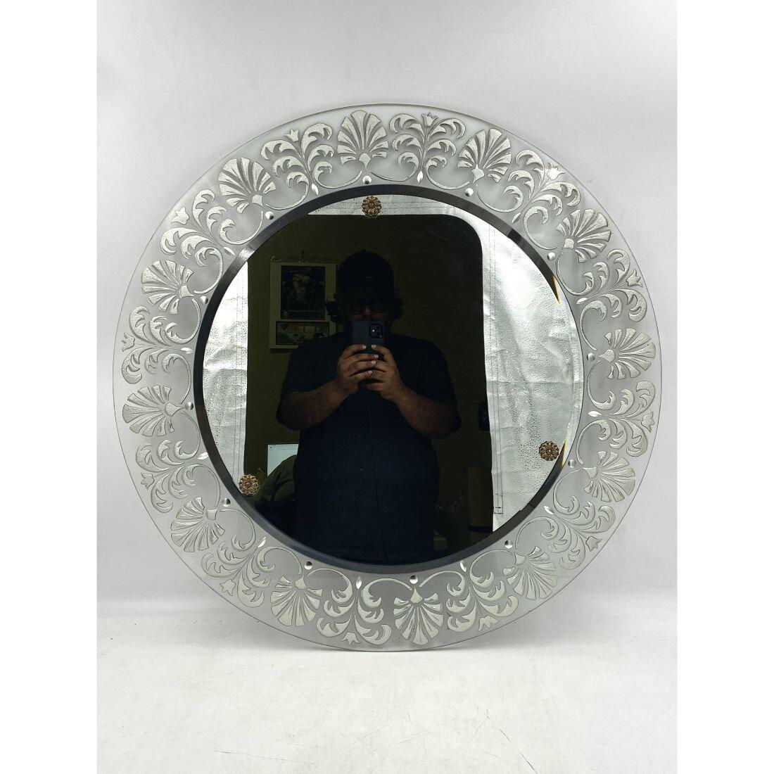 Mid Century Mirror With Etched Frame (1 of 10)