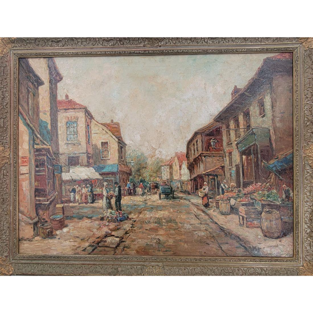 Illinois Dennis Ainsley 1880-1952 Street Scene Painting (1 of 10)
