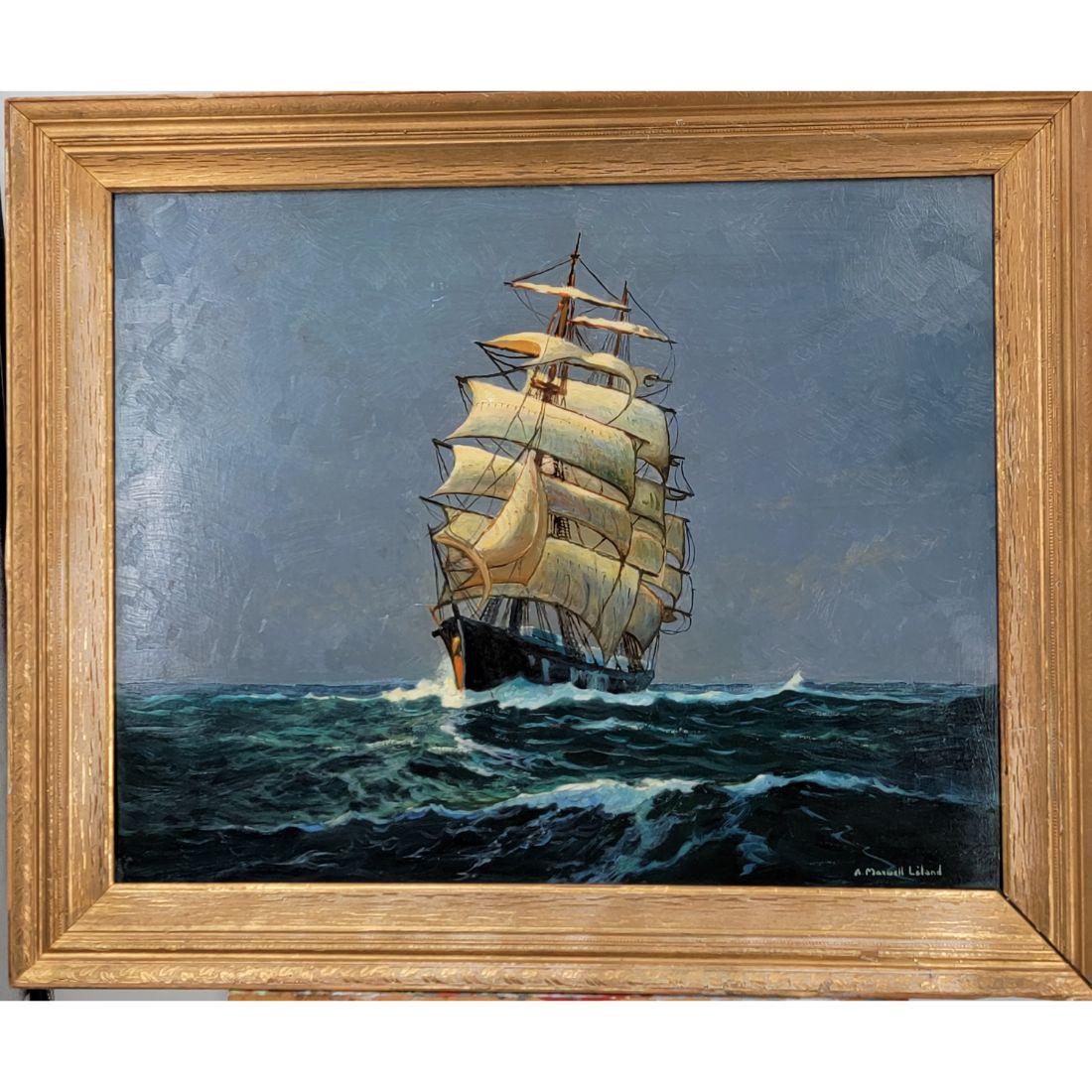 California Seascape O/C A. Maxwell Leland 1896-1983 (1 of 7)