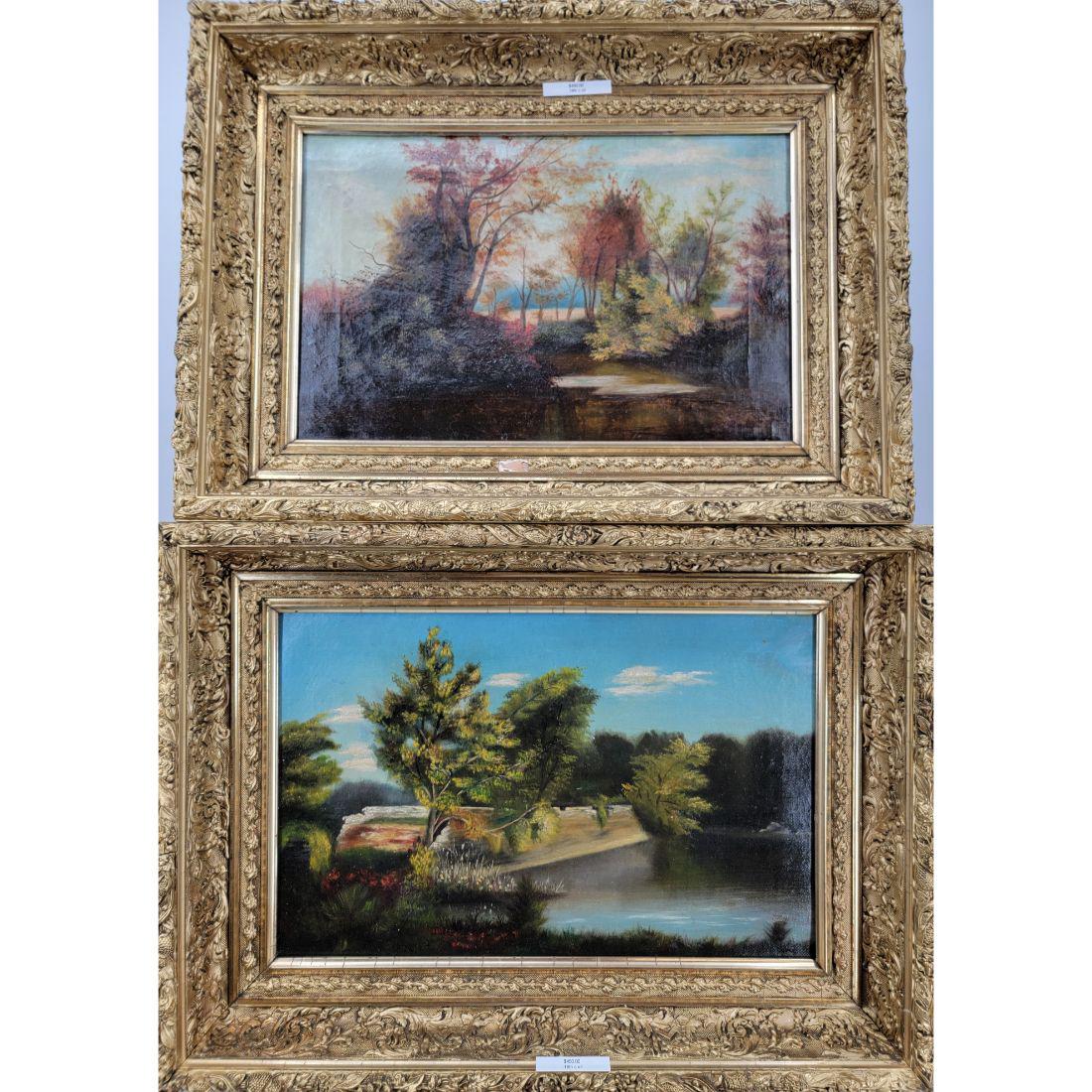 Lot Of 2 19th Century O/C Landscape Paintings (1 of 15)