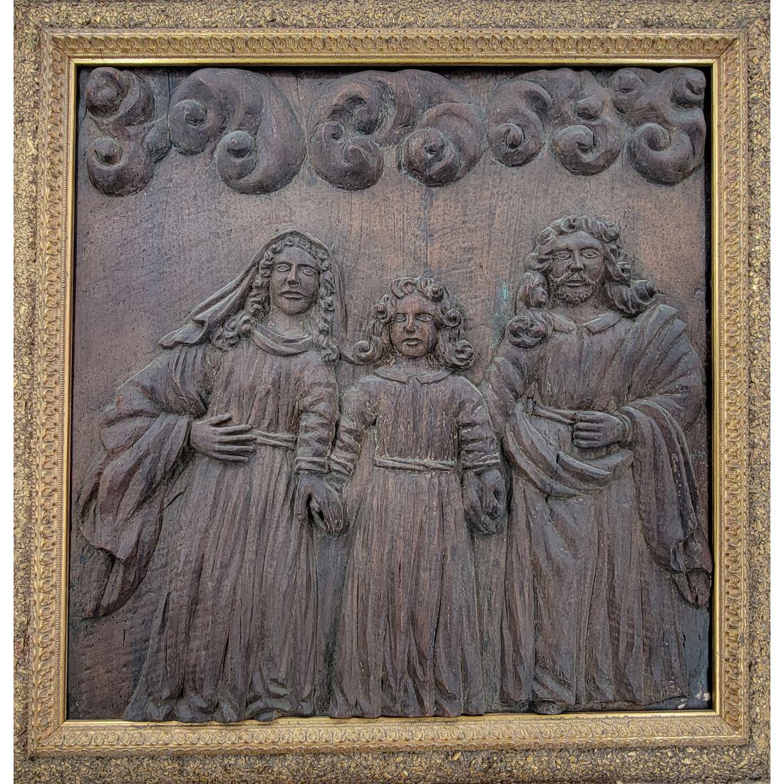 A Heavily Carved Antique Religious Icon Panel 18-19th C (1 of 15)