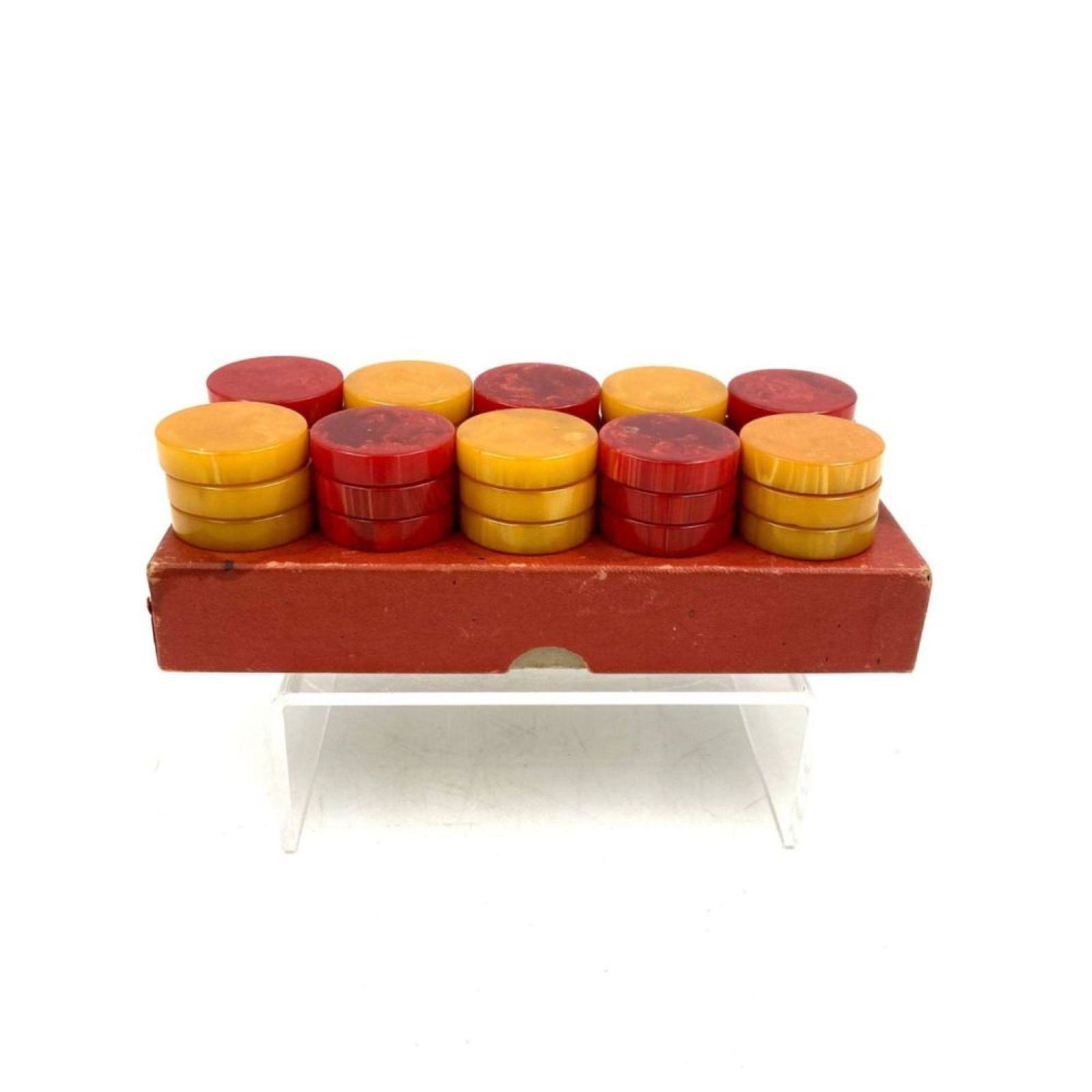 1930'S BAKELITE-Checker Set w/ Original Box (1 of 4)