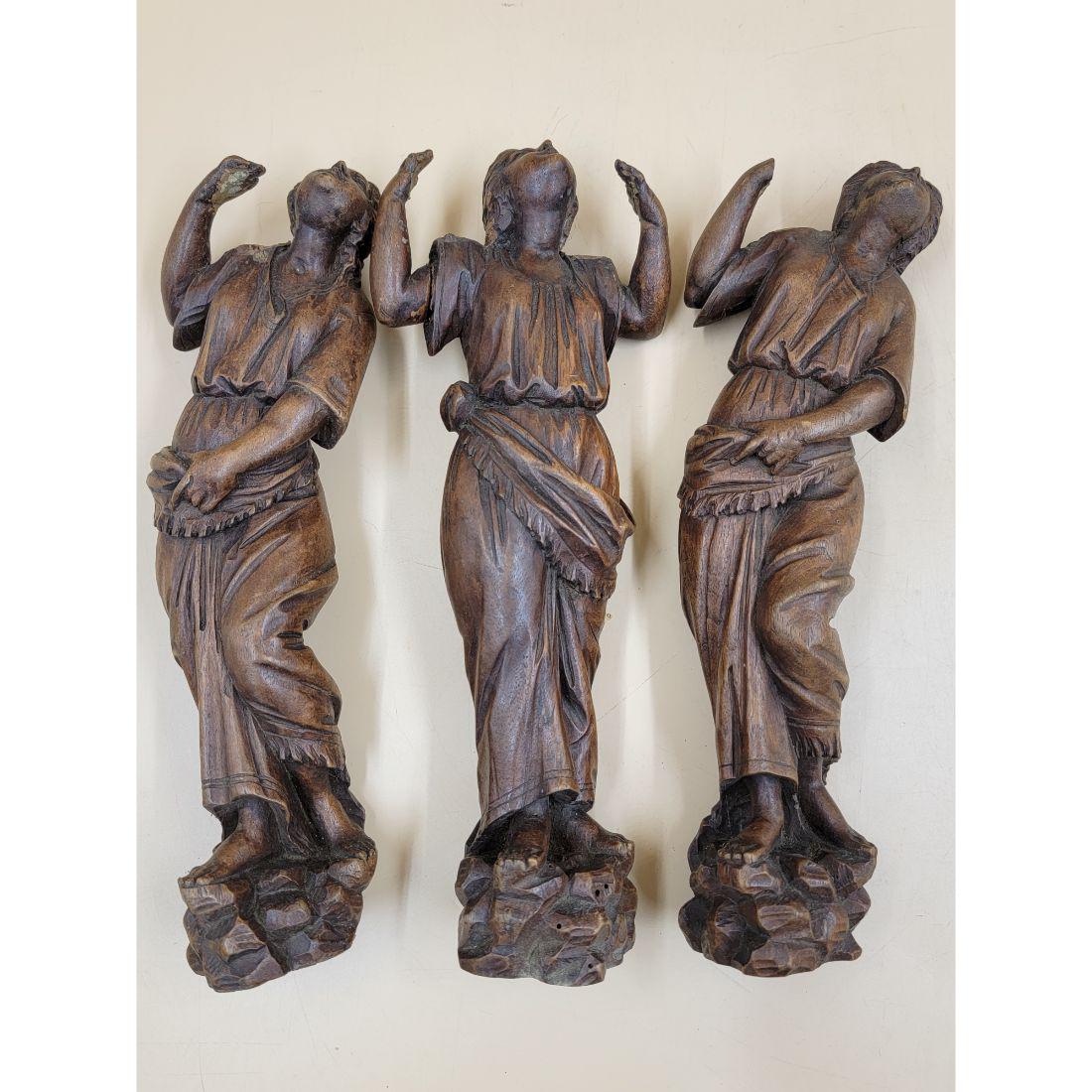 19th C Carved Wooden Three Graces & Don Quixote (1 of 18)