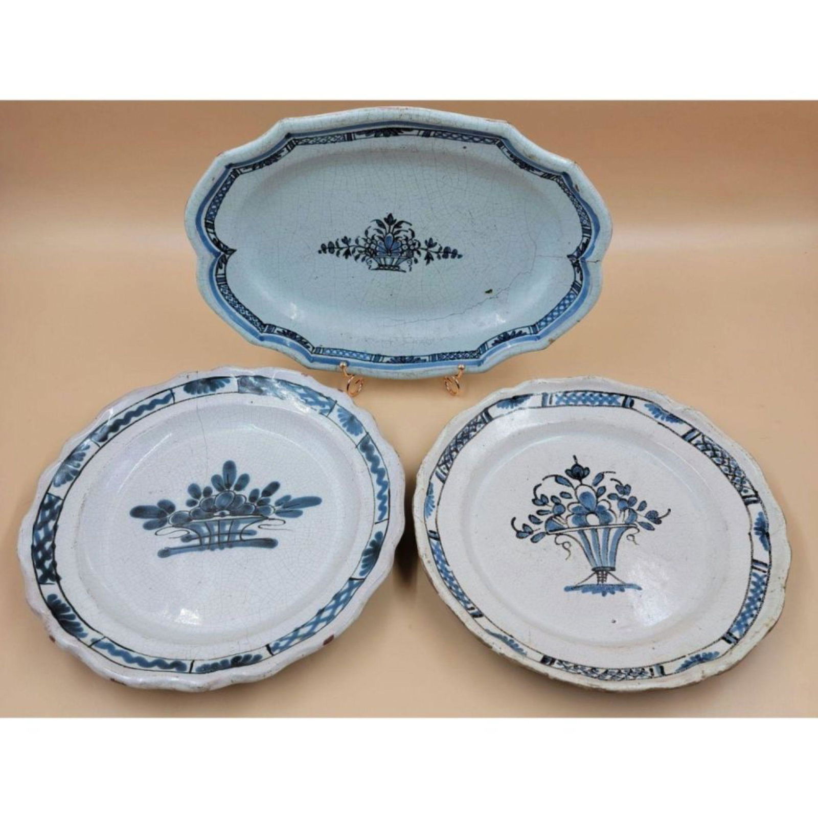 18th C French Rouen Ceramic Earthenware Platter, Plates (1 of 20)
