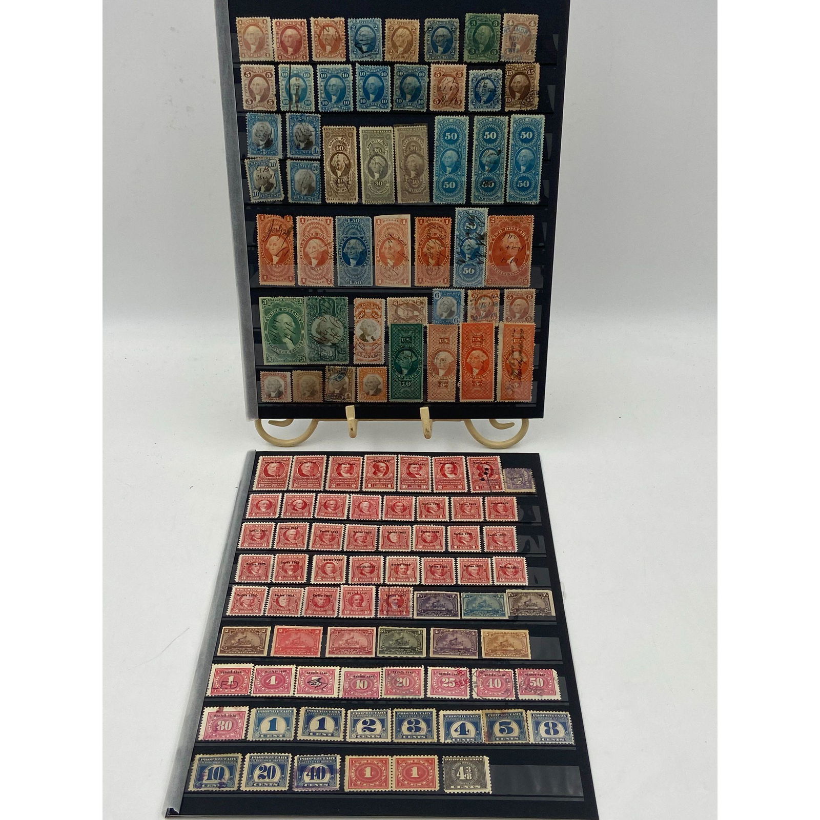 4 Stock Stock Sheets Of Vintage & Antique US Revenue Stamps (1 of 6)