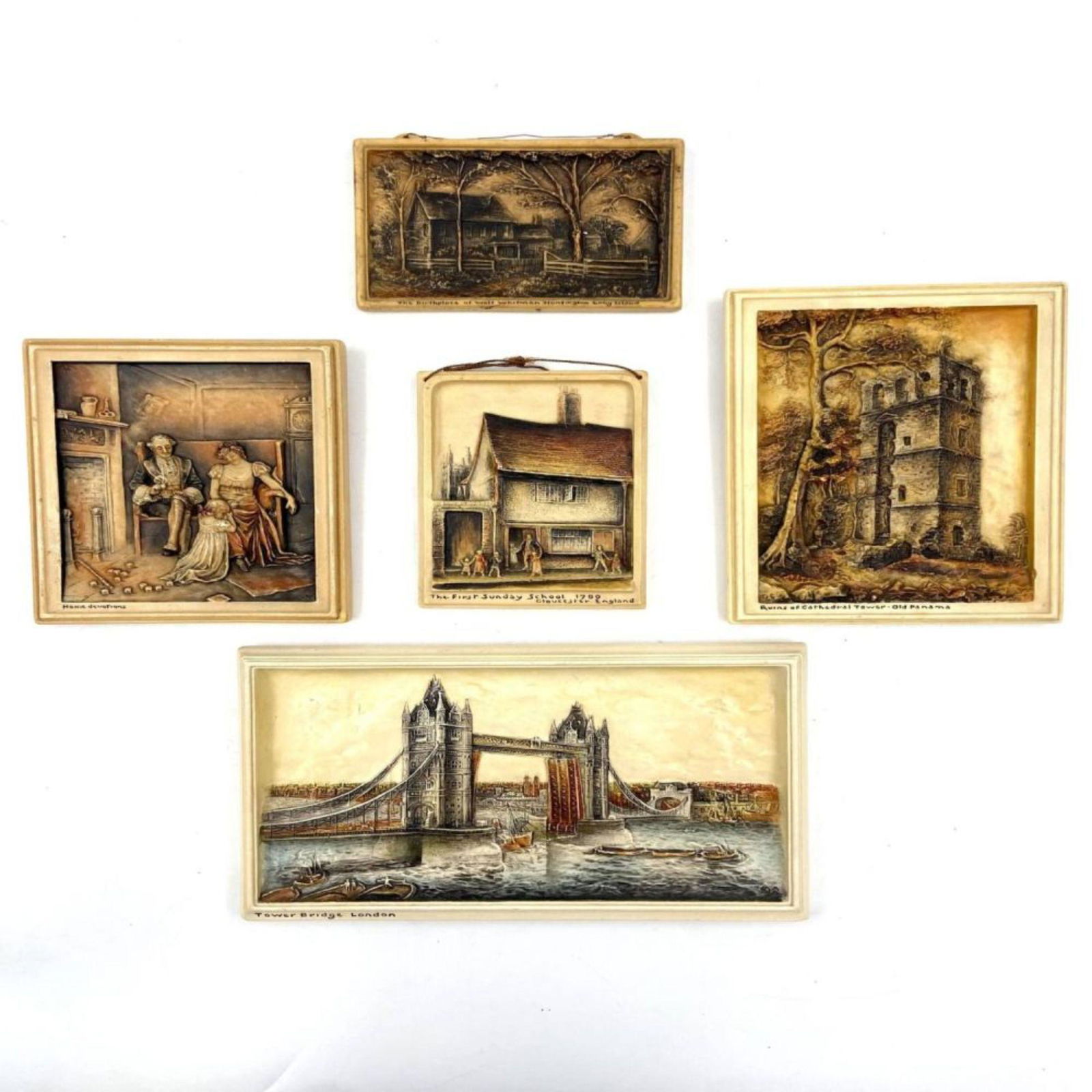 Lot of 5 Arthur Osborne Ivorex Wall Plaques (1 of 8)