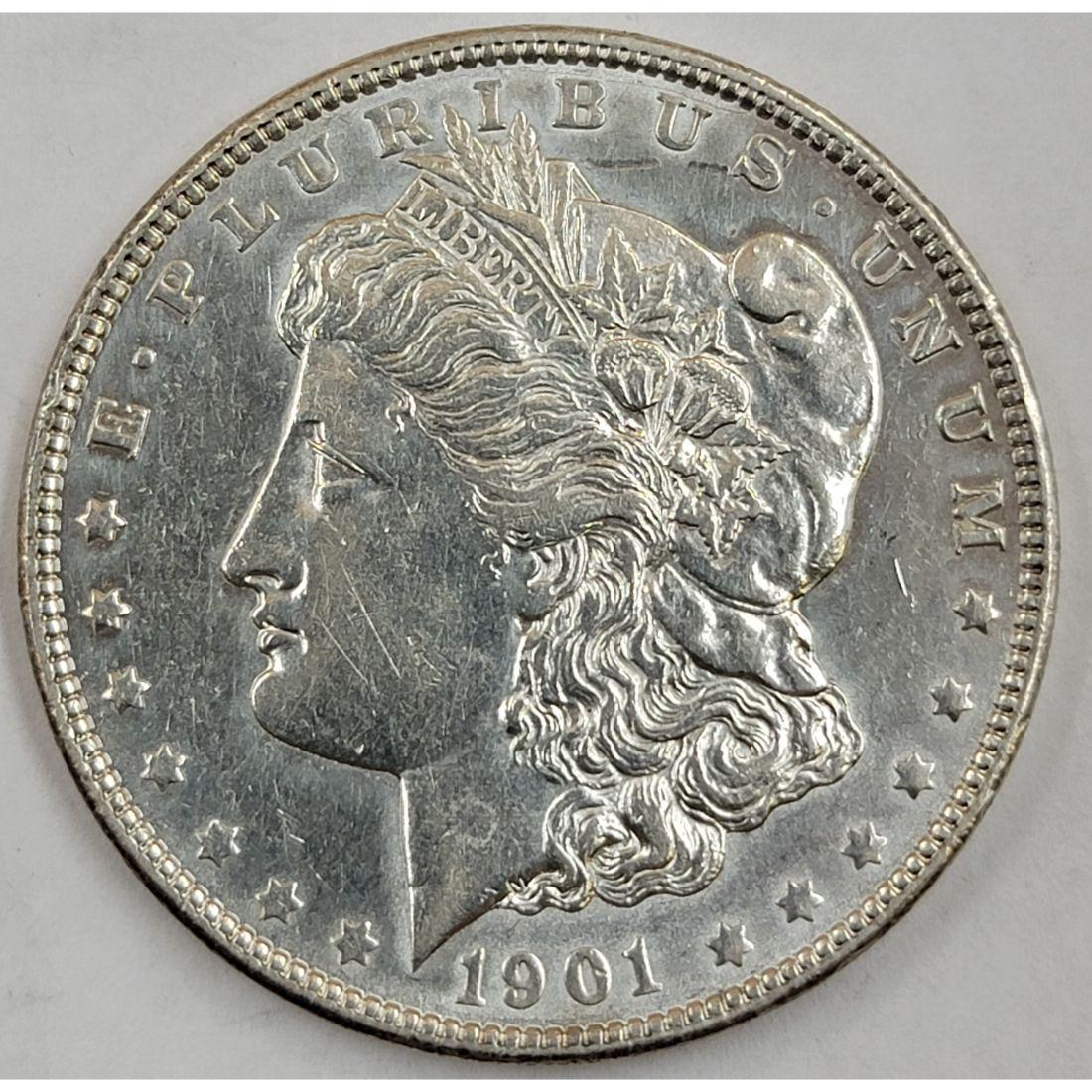 Morgan Silver Dollar 1901 AU58 Ungraded (1 of 2)