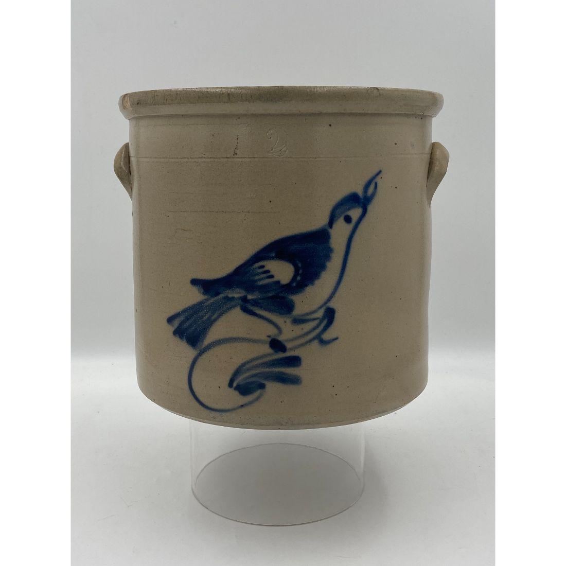 Antique Stoneware Crock 2 Gallon With Birds (1 of 15)
