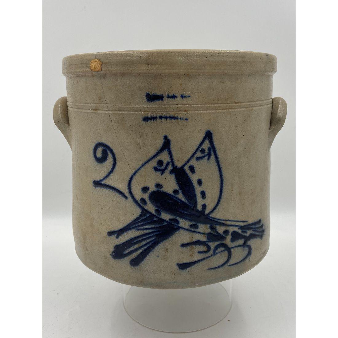 Antique Stoneware Crock 2 Gallon "S Hart Eulton" (1 of 14)