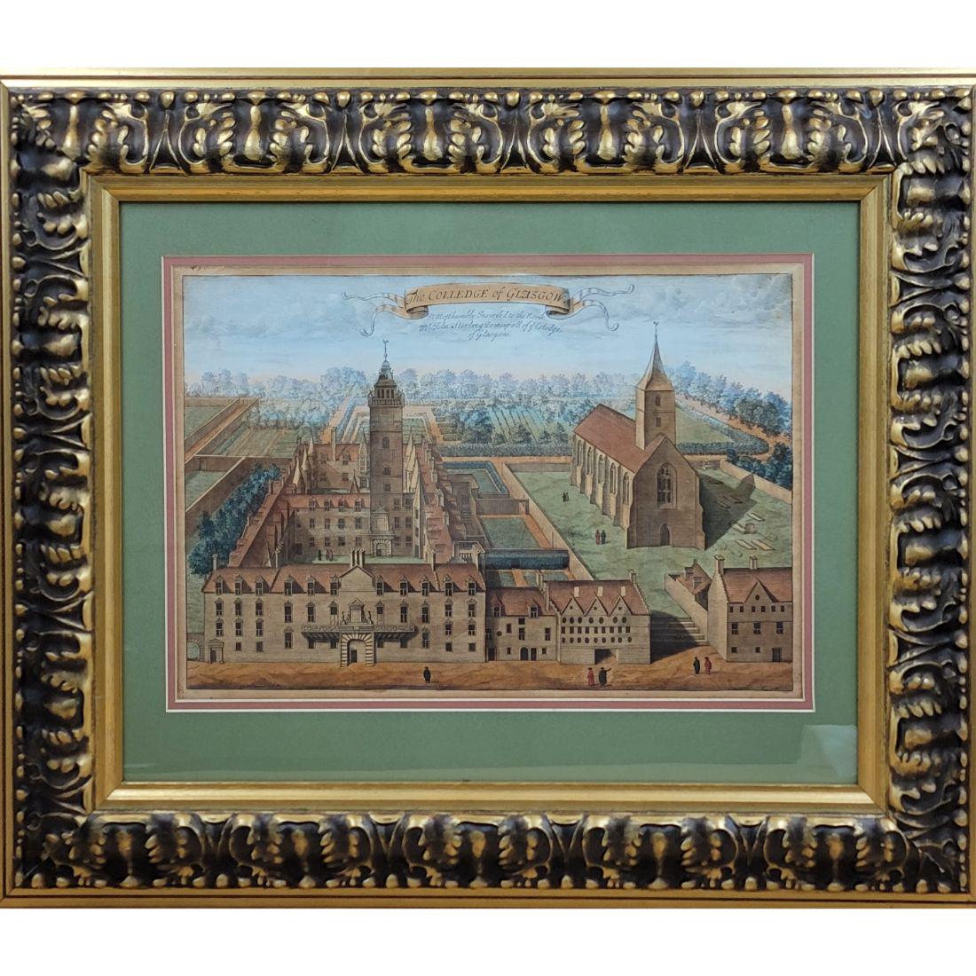 19th C Hand Colored Engravings "THE COLLEGE OF GLASGOW" (1 of 10)