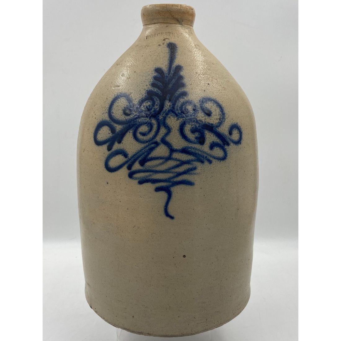 Antique Stoneware 3 Gallon Crock/Jug "Worcester" (1 of 13)