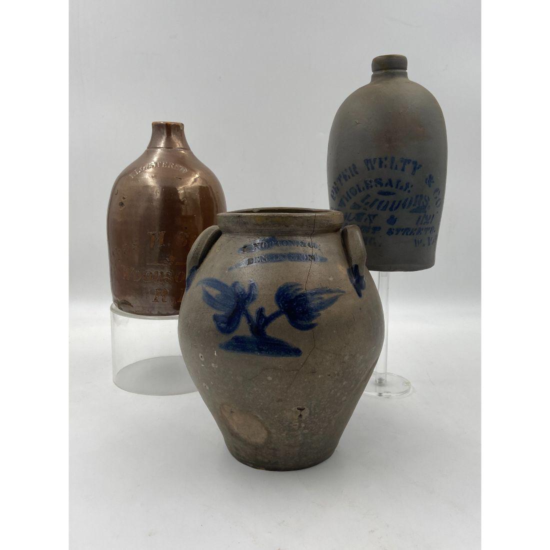 Grouping Of 3 Antique Stoneware Crocks/Jugs 19th Century (1 of 20)