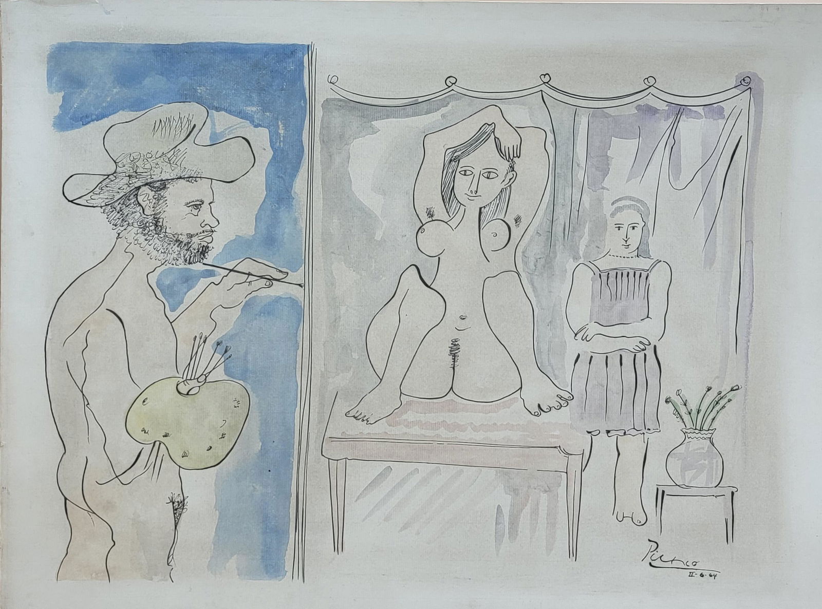 Pablo Picasso 1881-1973 Enhanced Watercolor (1 of 20)