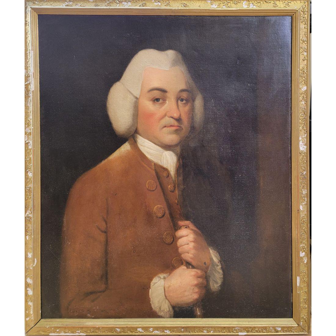 Circle Of John Singleton Copley American,1737-1815: Circle Of John Singleton Copley American,1737-1815 Portrait Of A Gentleman Painting. Frame Measure 33" x 28", Sight 30 1/4" x 25" (Original Stretcher), Later Framed. Comes From The Estate Of The Late