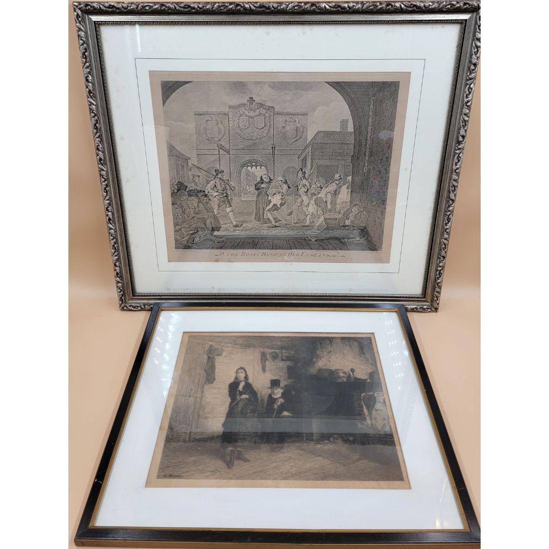 Lot Of 2 18 & 19th C Engravings, W. Hogarth And E Johnson (1 of 17)
