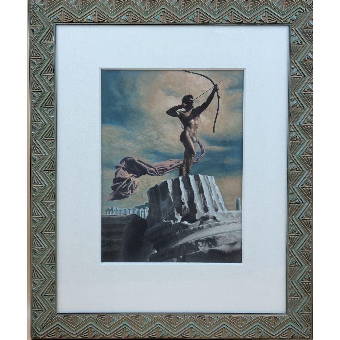 A Very Fine Acrylic Painting Of A Greek God Apollo (1 of 11)