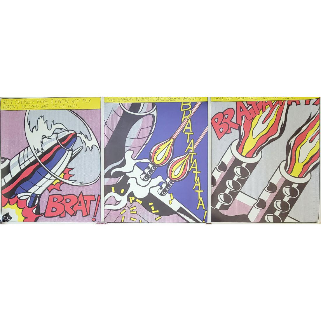 Roy Lichtenstein 1923-1997 Triptych Panel "AS I OPENED FIRE" Signed (1 of 11)