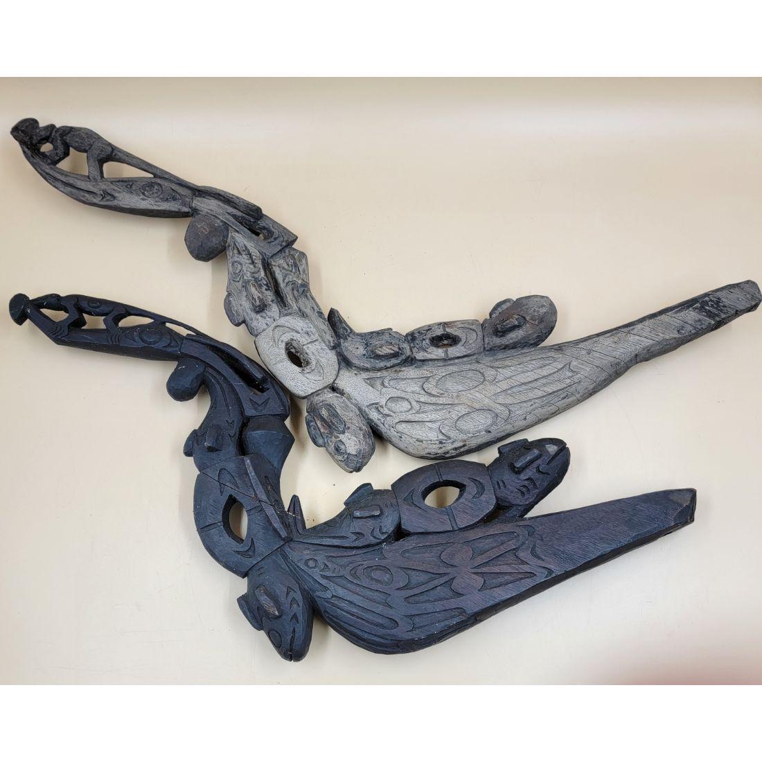 Two Ornate Canoe Prows  Asmat People Southwest New Guinea (1 of 13)