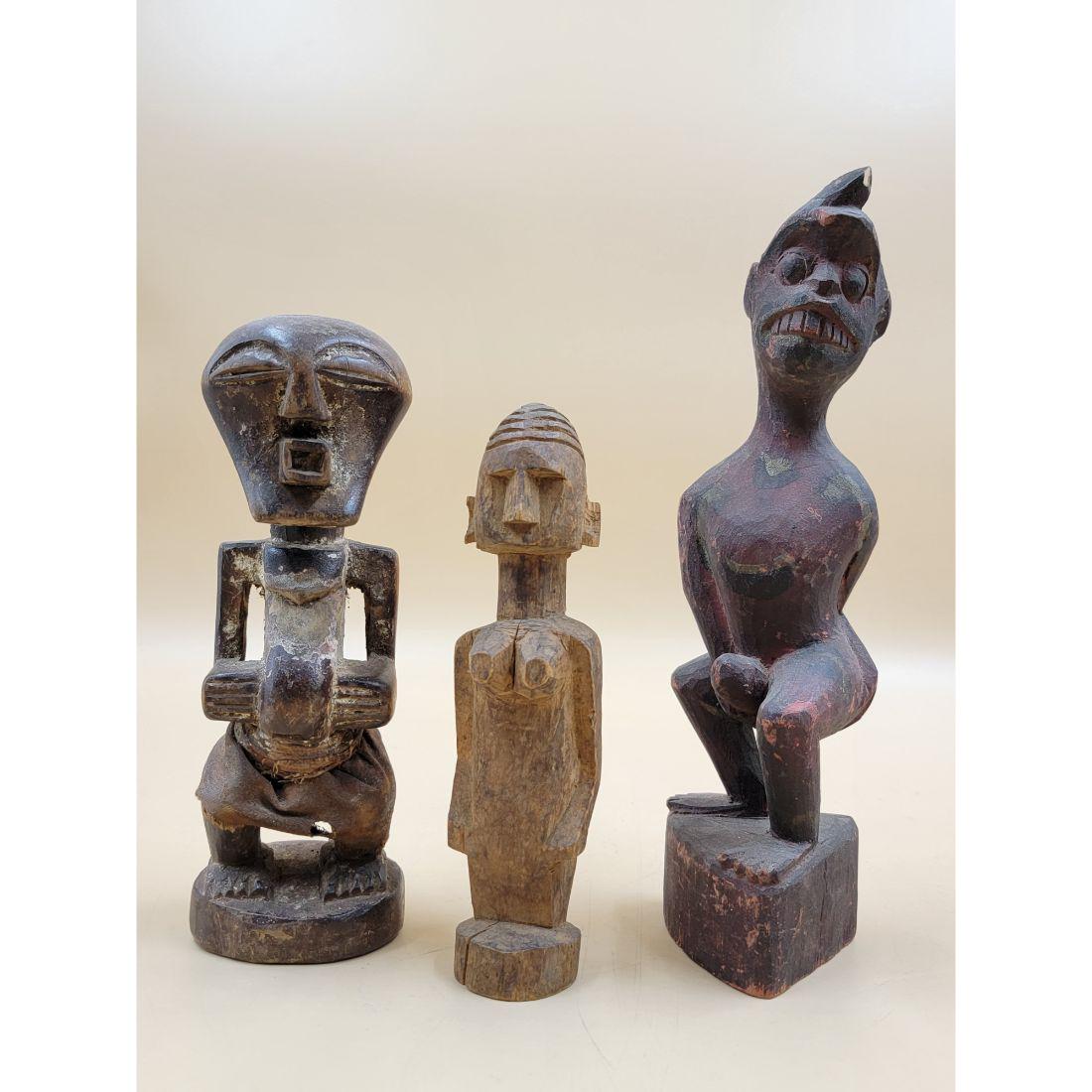 A Collection of  3  Tribal Figures, Two African, 1 Origin Unknown (1 of 20)