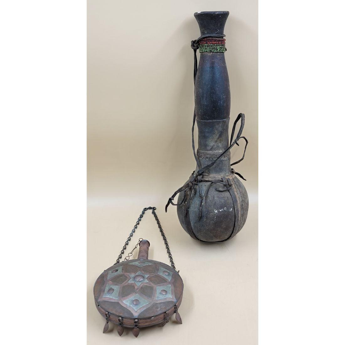 2 Antique Water Containers, 1 African, the Other Likely South Asian (1 of 12)