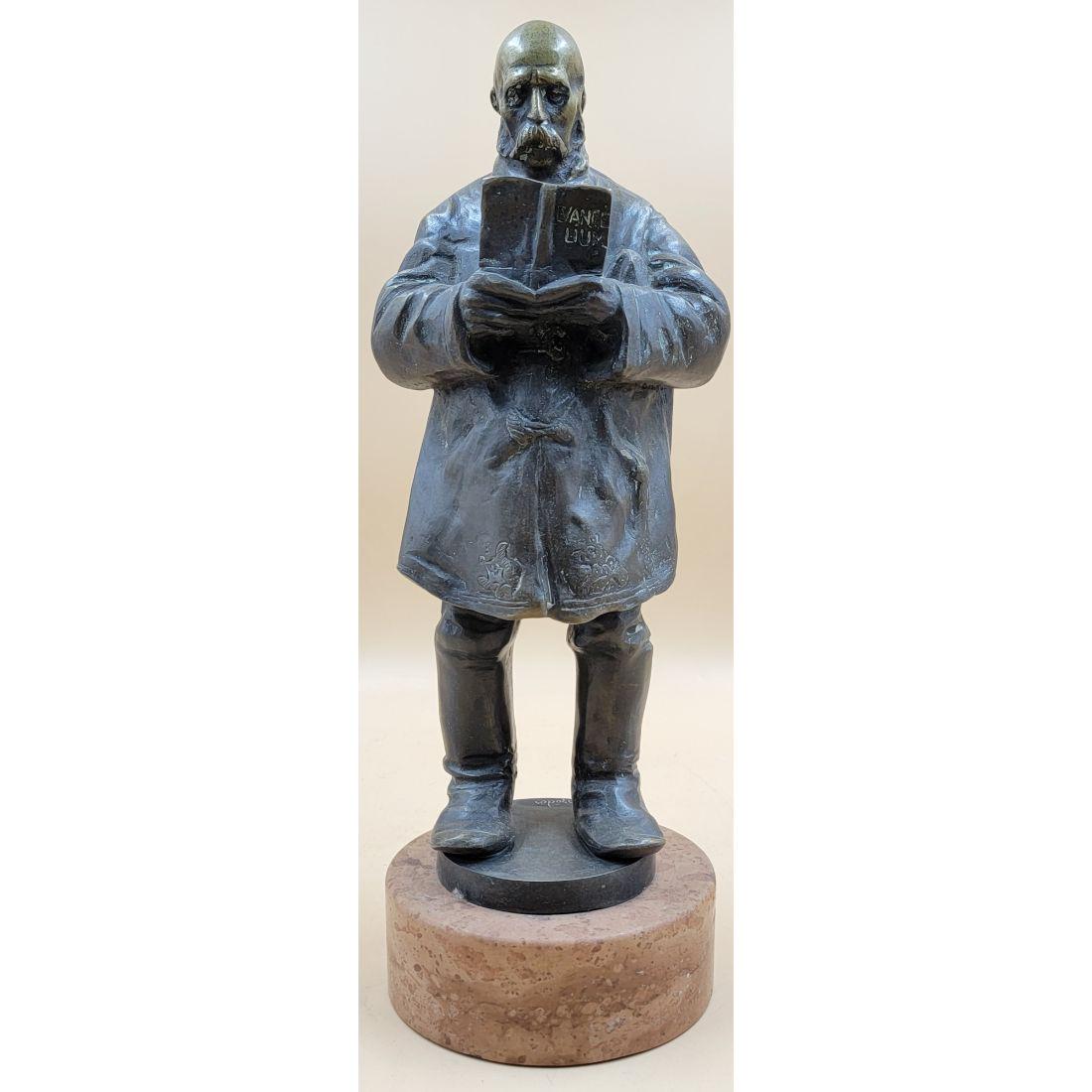 19th C Bronze Sculpture Of A Man Reading A Book "EVANGELIUM" Signed "BESZEDES" Belgian Artist (1 of 19)
