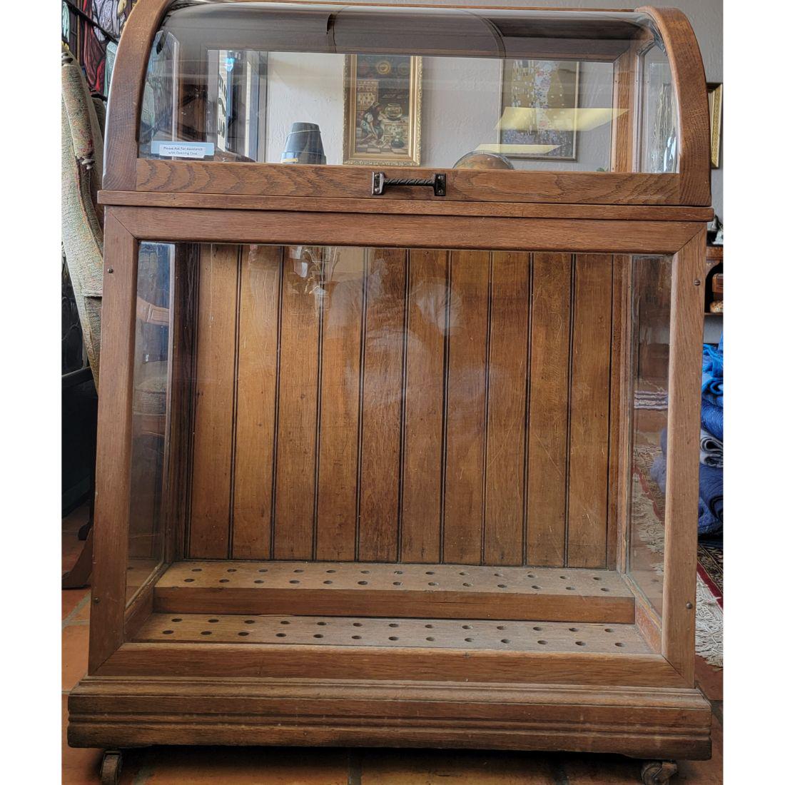 19th C Antique Curved Glass Walking Cane & Sword Display Case (1 of 12)