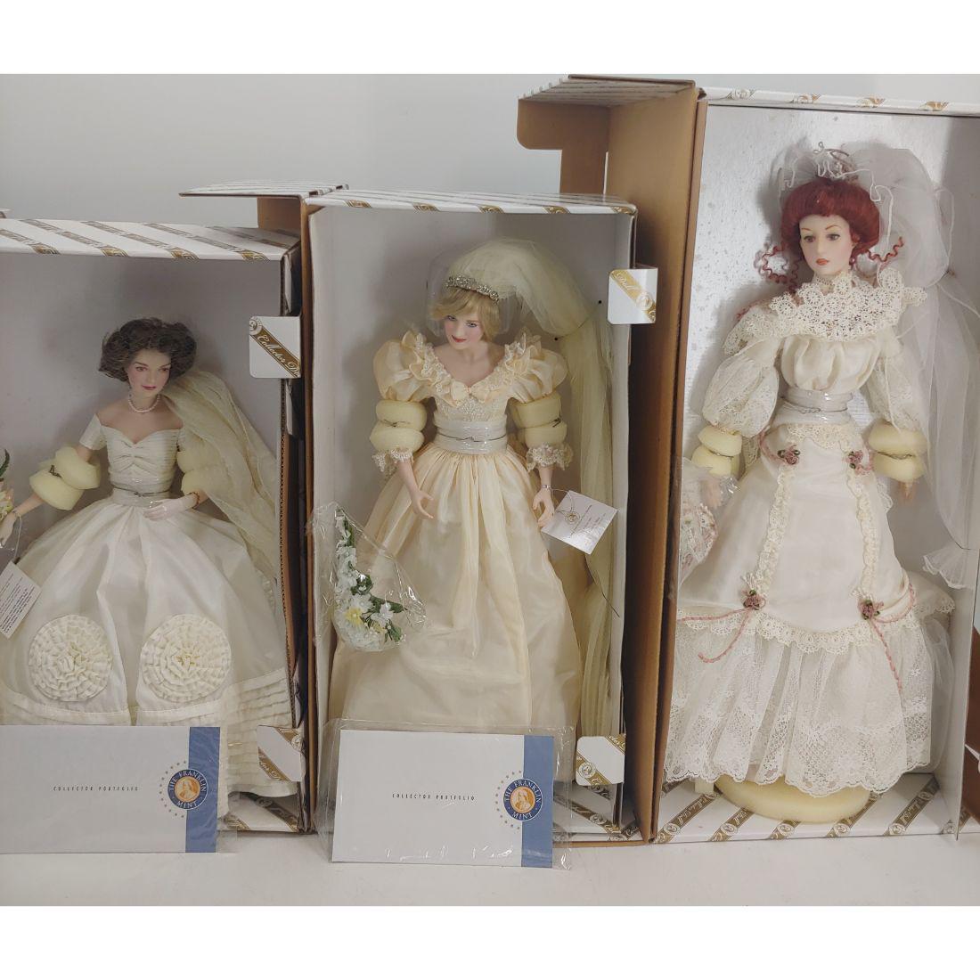 3 Porcelain Doll: Franklin Mint J. Kennedy & Heirloom Brides (1 of 4)