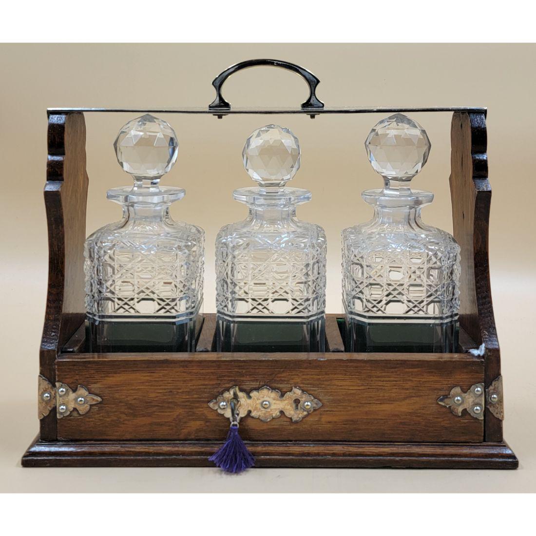 Antique Tantalus Set With Original Key 19-20th Century (1 of 19)