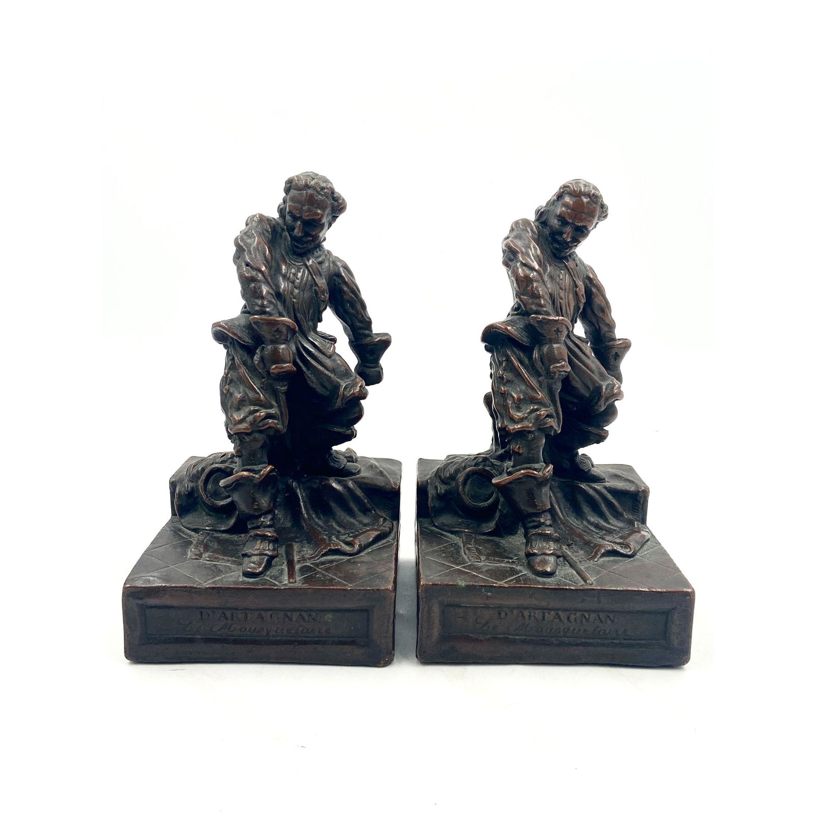 Antique Copper Bookends D' Artagnan From The Three Musketeers (1 of 13)