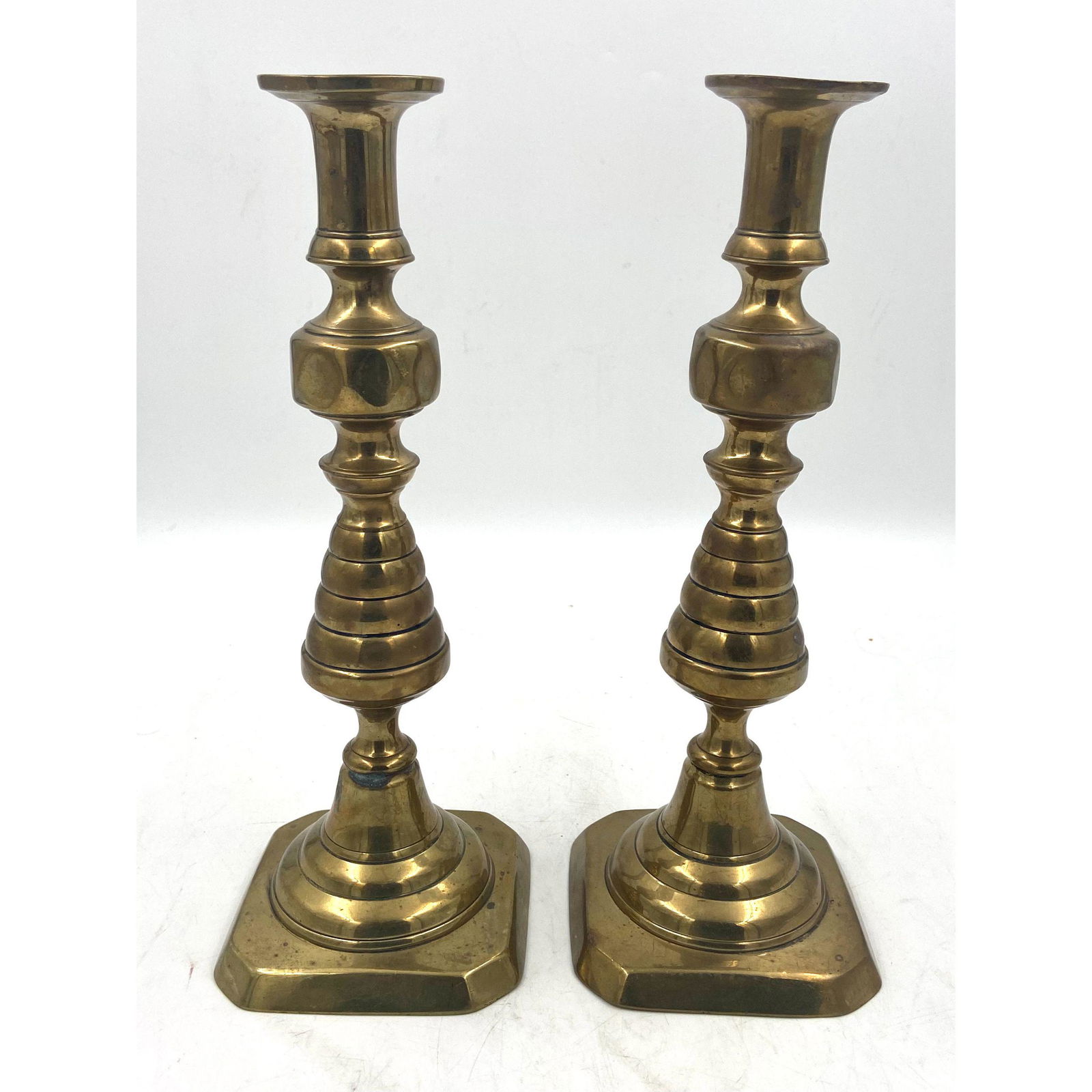 Pair Of Antique Brass 19th Century Candlesticks (1 of 14)